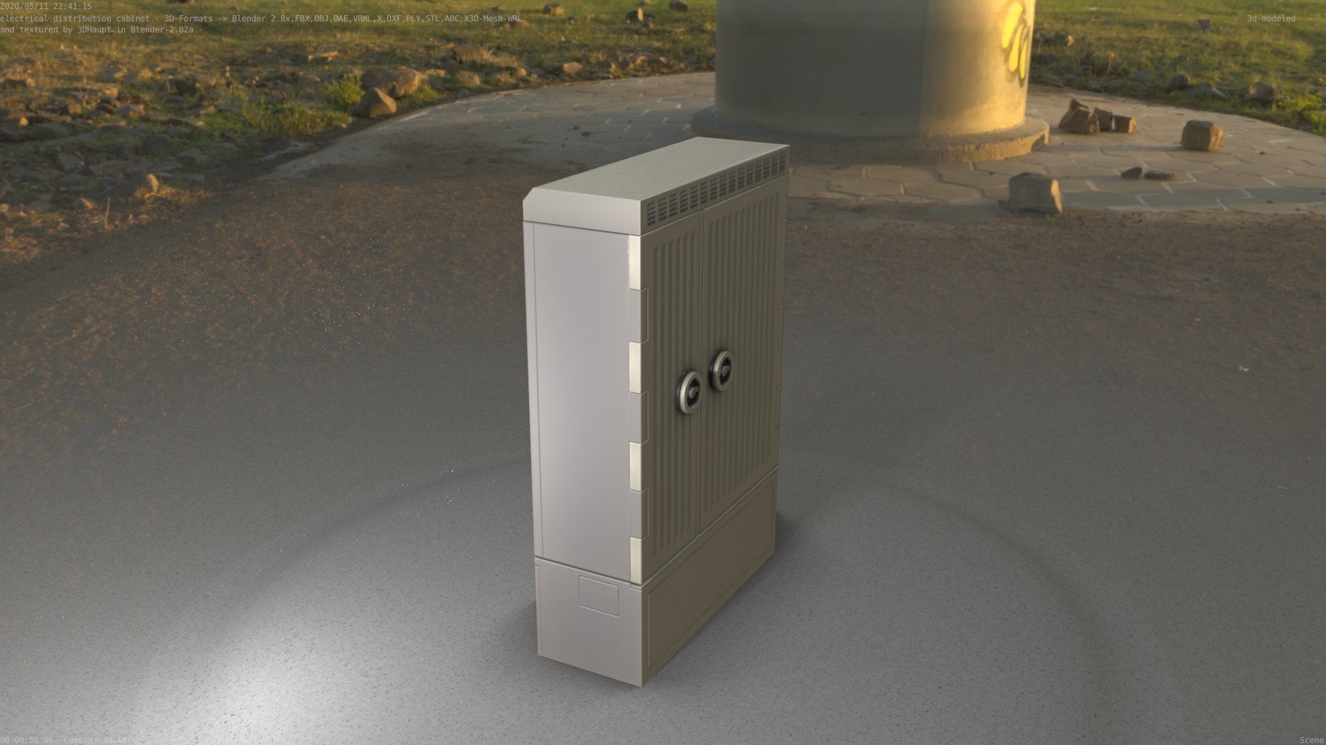 Electrical Distribution Cabinet 130 Low-poly 3D model_28