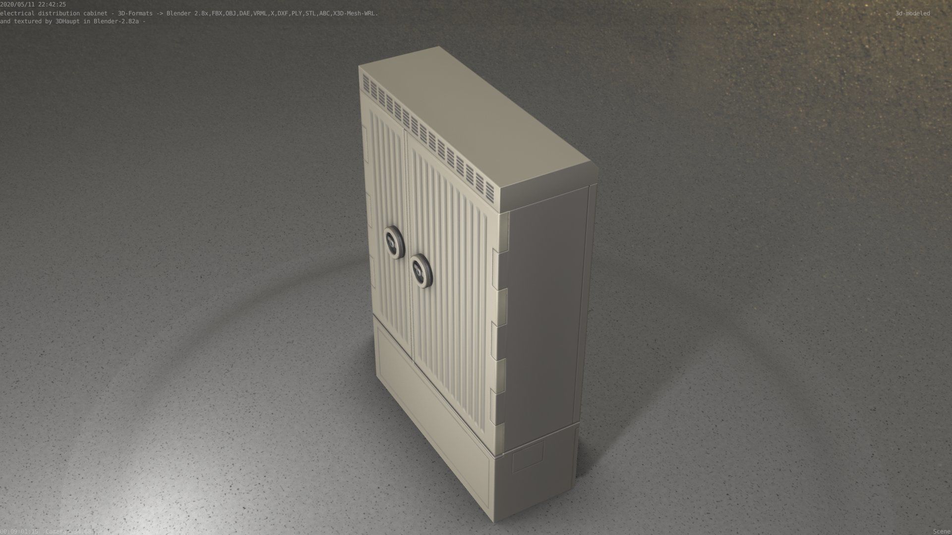 Electrical Distribution Cabinet 130 Low-poly 3D model_100