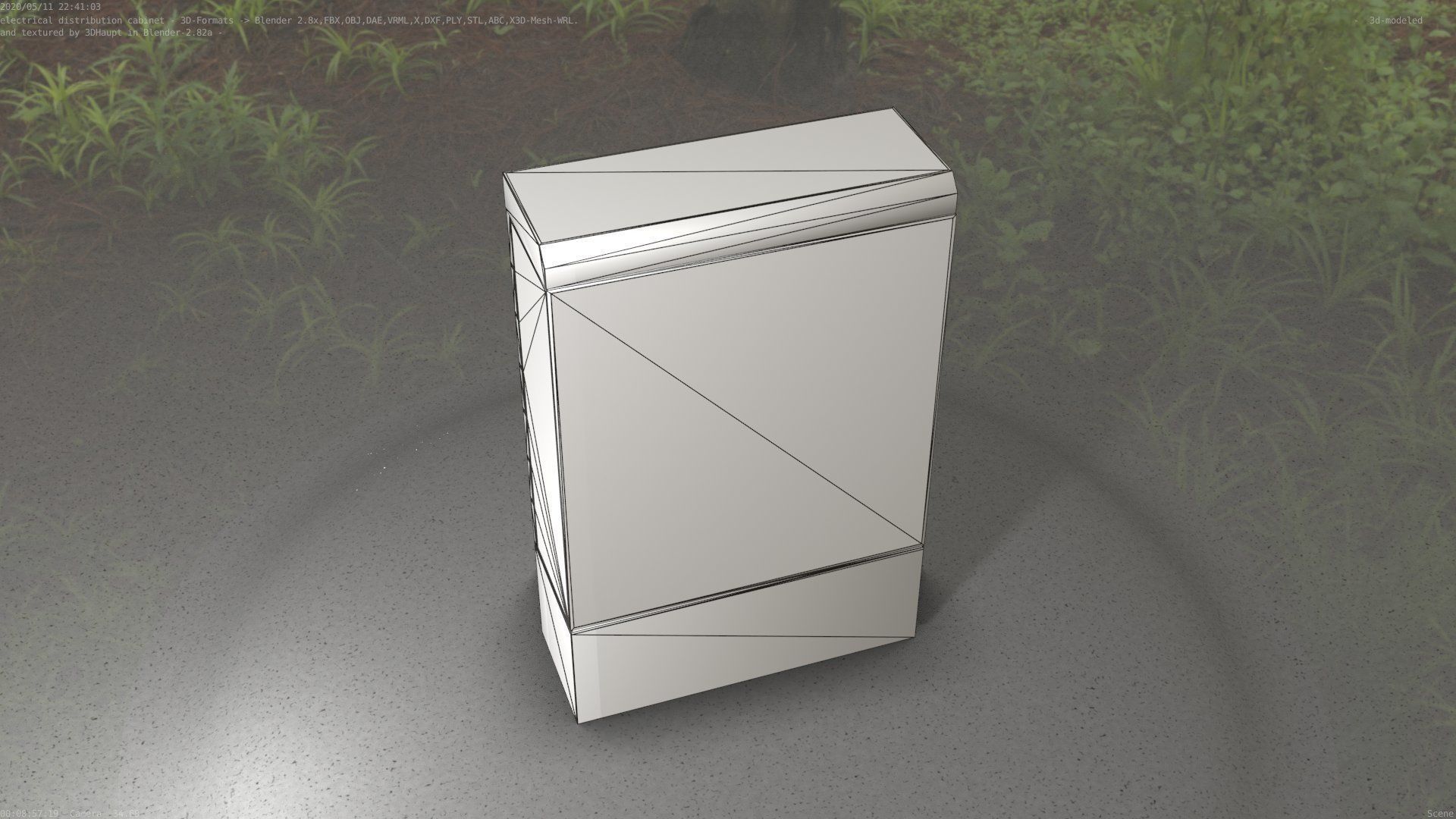 Electrical Distribution Cabinet 130 Low-poly 3D model_17