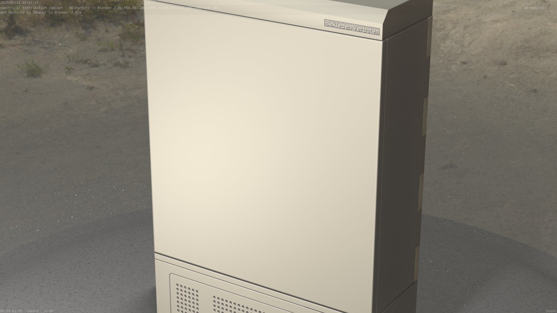 Electrical Distribution Cabinet 130 Low-poly 3D model_93
