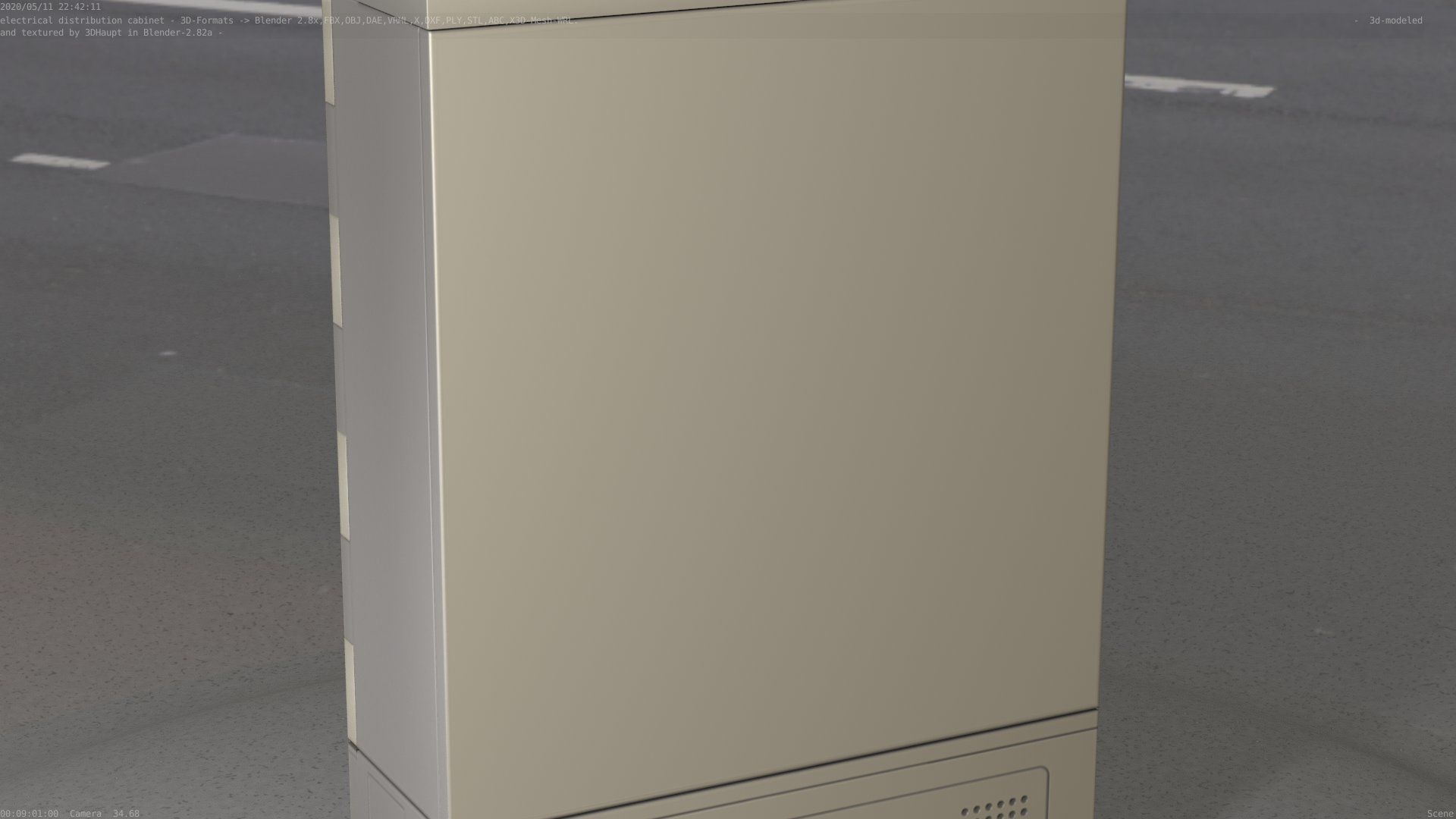 Electrical Distribution Cabinet 130 Low-poly 3D model_90