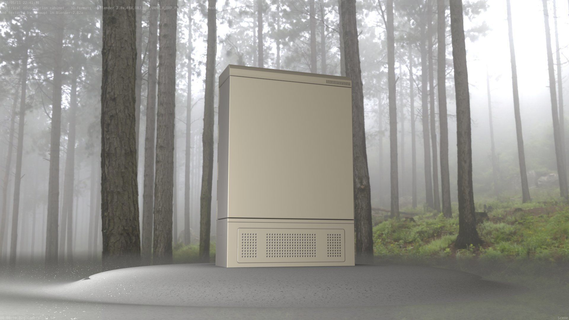 Electrical Distribution Cabinet 130 Low-poly 3D model_44