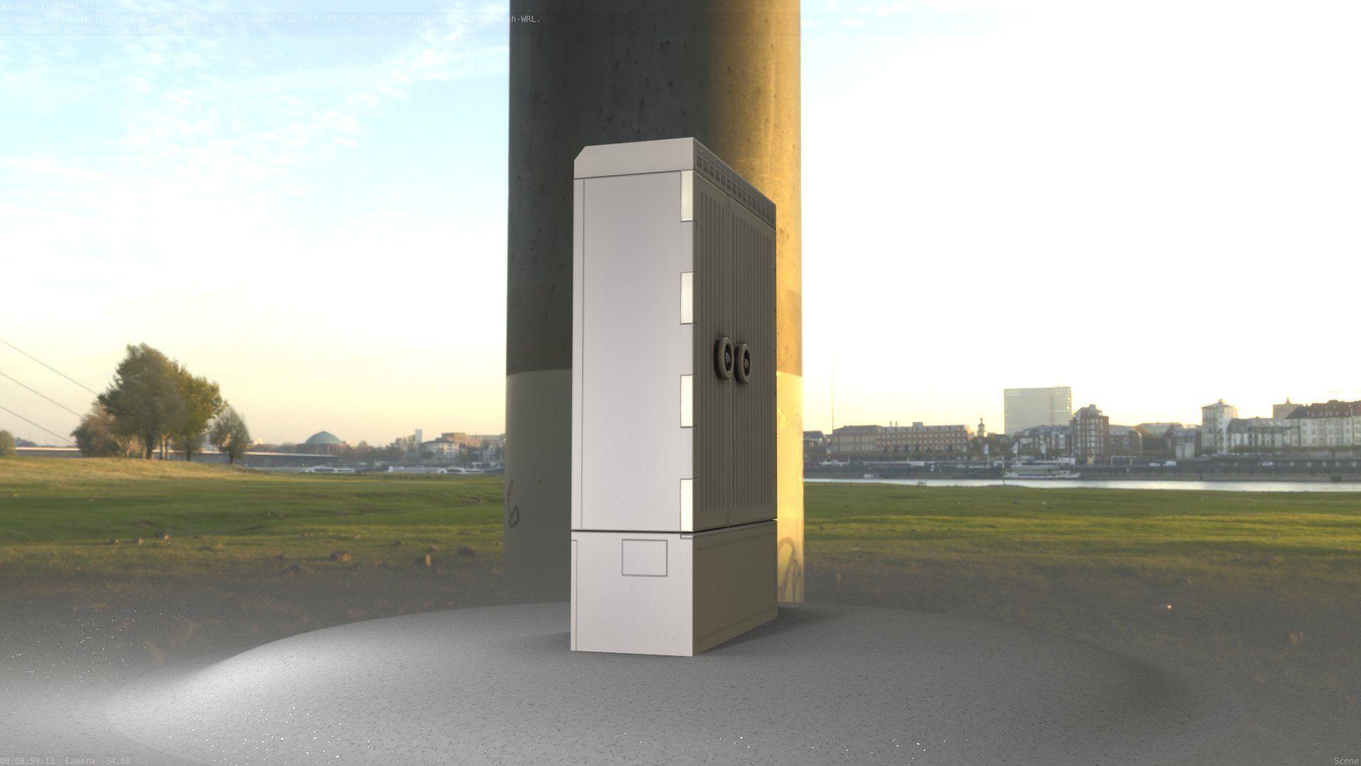 Electrical Distribution Cabinet 130 Low-poly 3D model_55