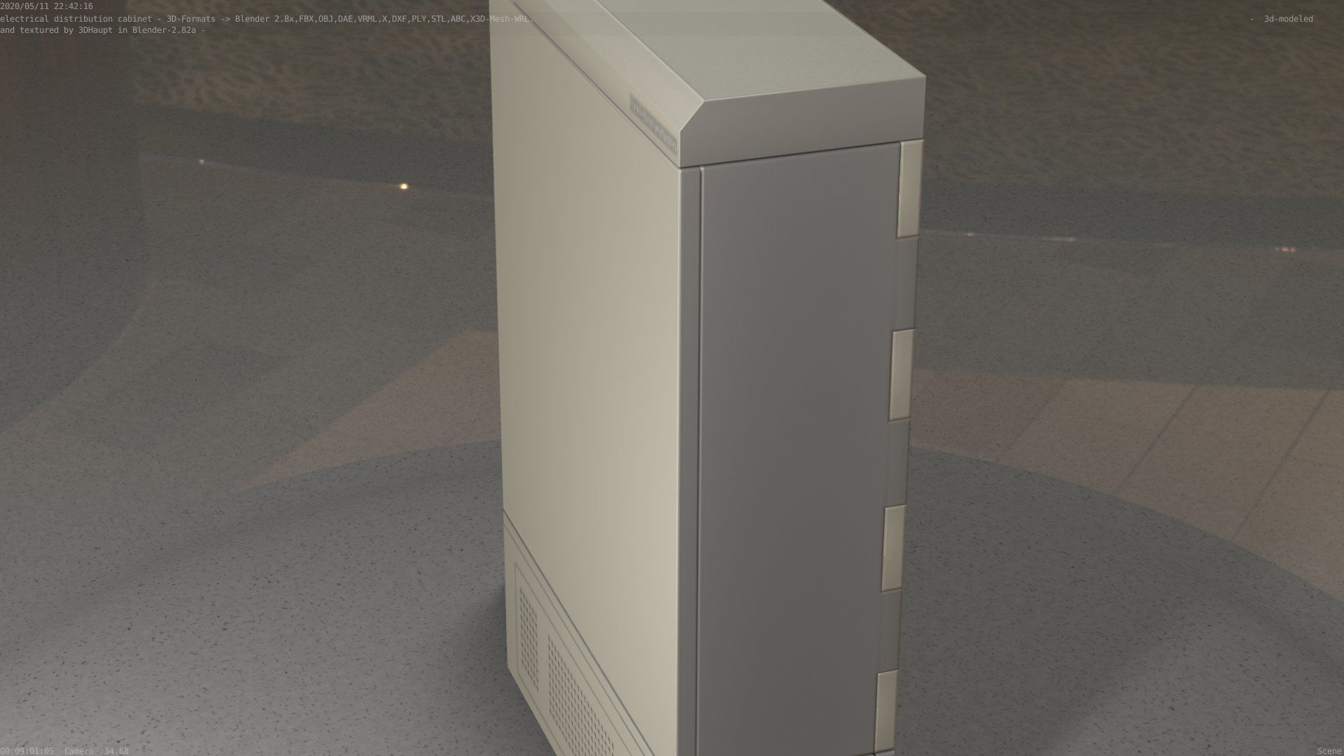 Electrical Distribution Cabinet 130 Low-poly 3D model_95
