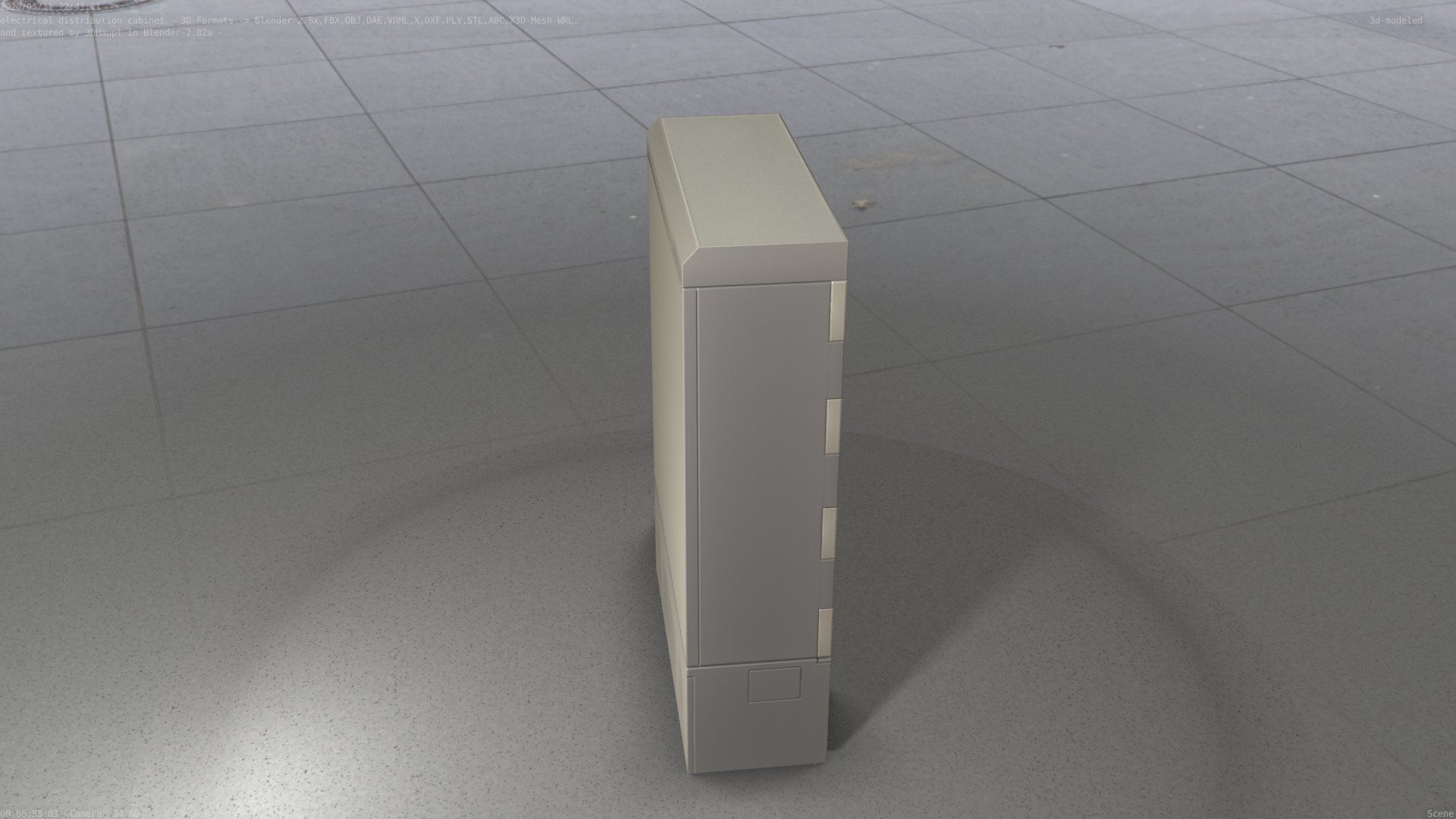 Electrical Distribution Cabinet 130 Low-poly 3D model_25