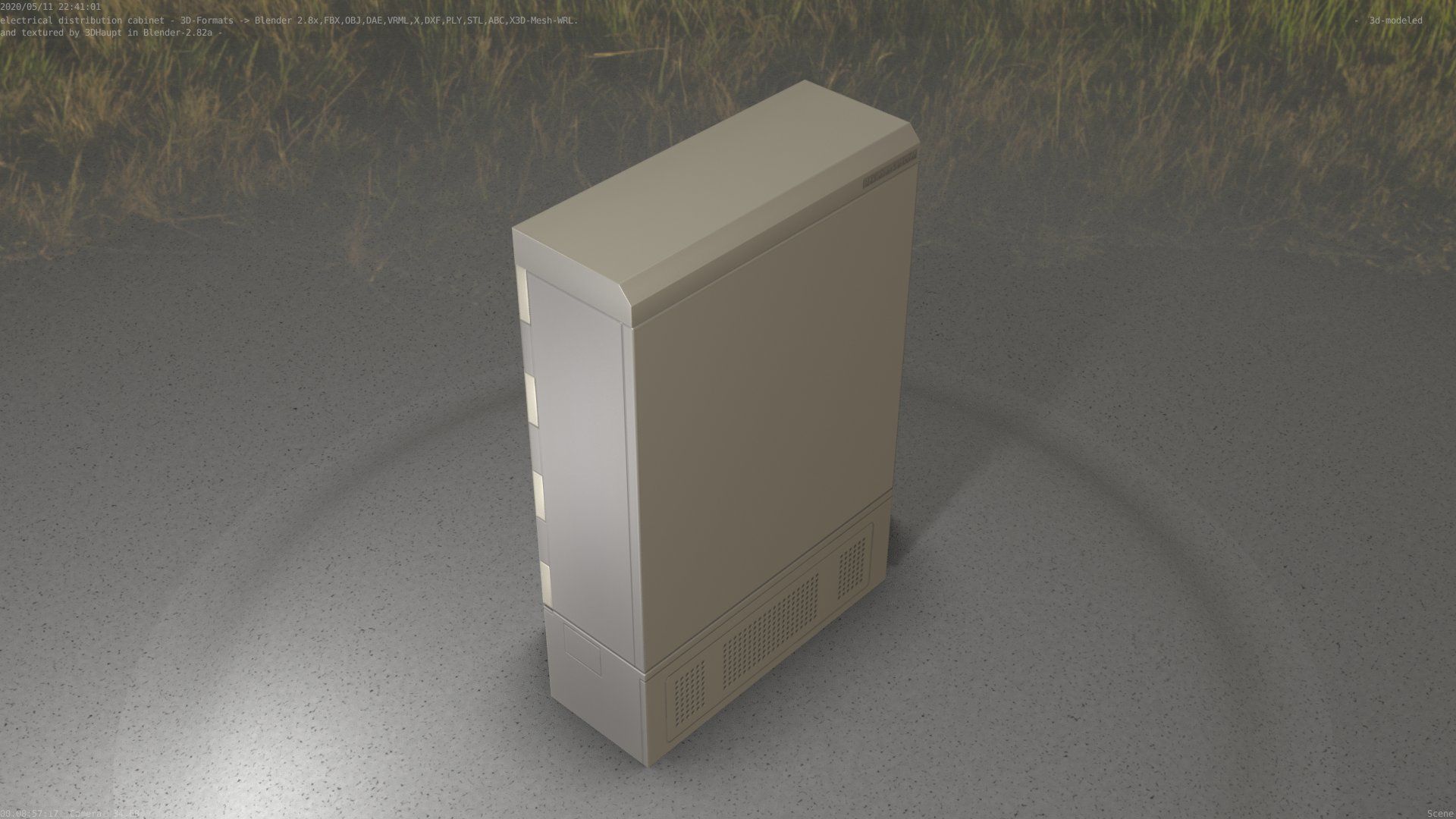 Electrical Distribution Cabinet 130 Low-poly 3D model_15