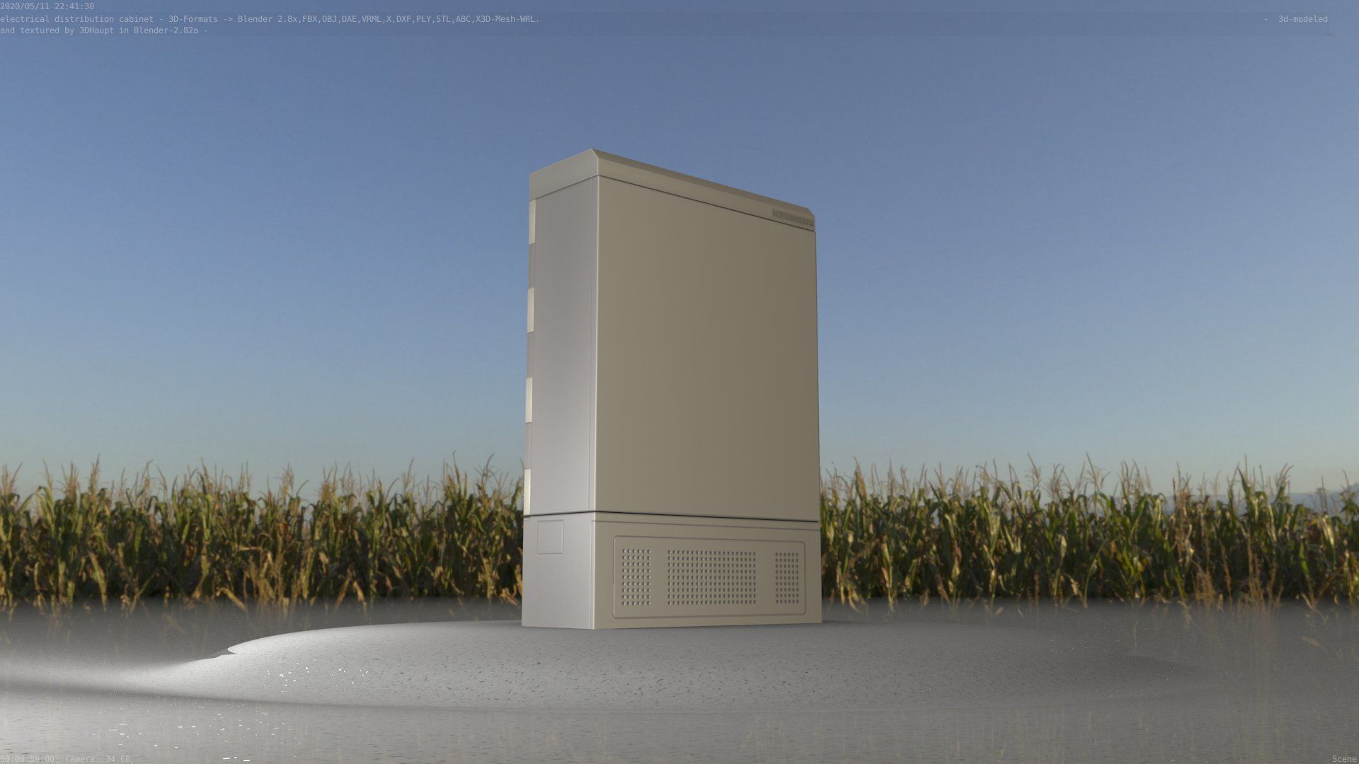 Electrical Distribution Cabinet 130 Low-poly 3D model_42