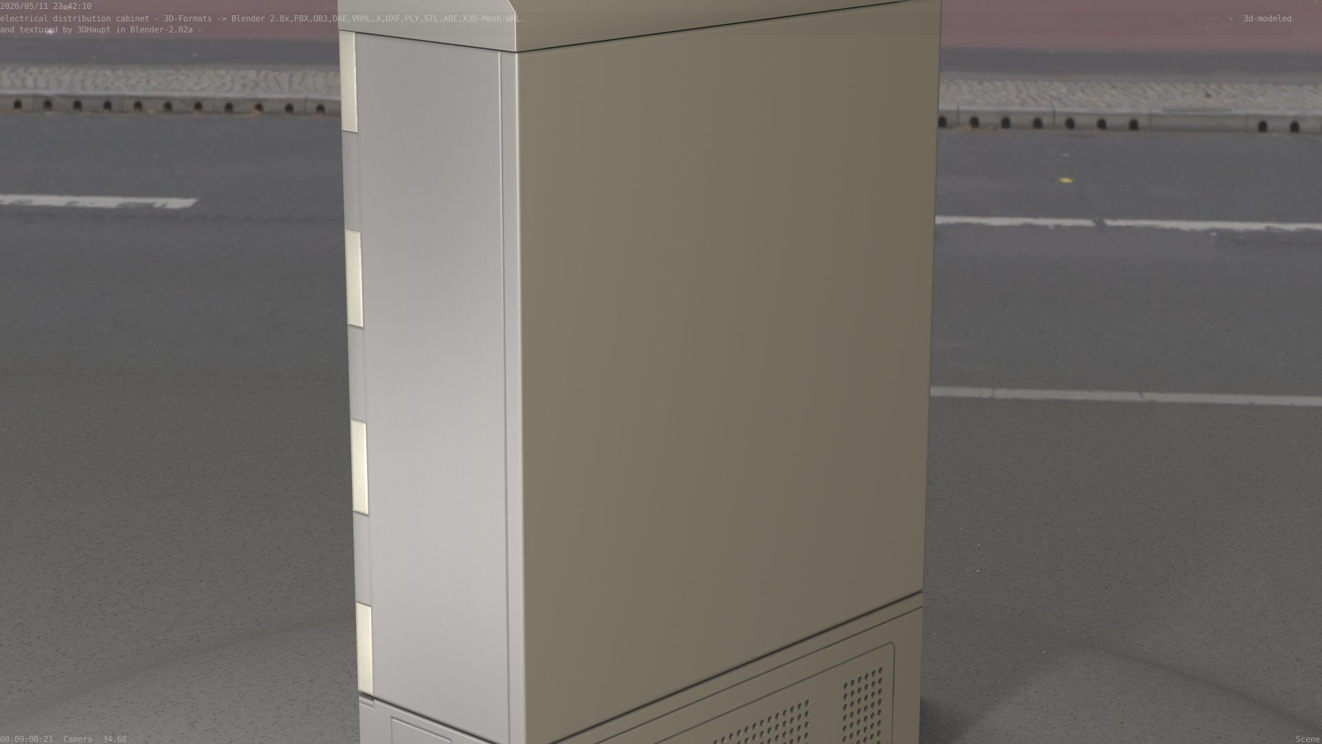Electrical Distribution Cabinet 130 Low-poly 3D model_89