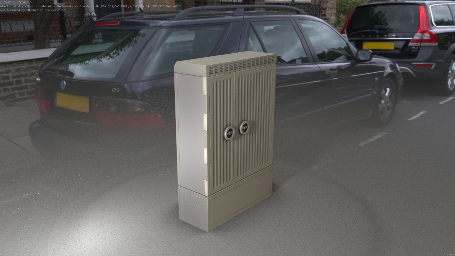 Electrical Distribution Cabinet 130 Low-poly 3D model_29