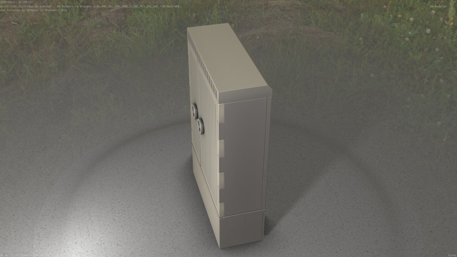 Electrical Distribution Cabinet 130 Low-poly 3D model_11