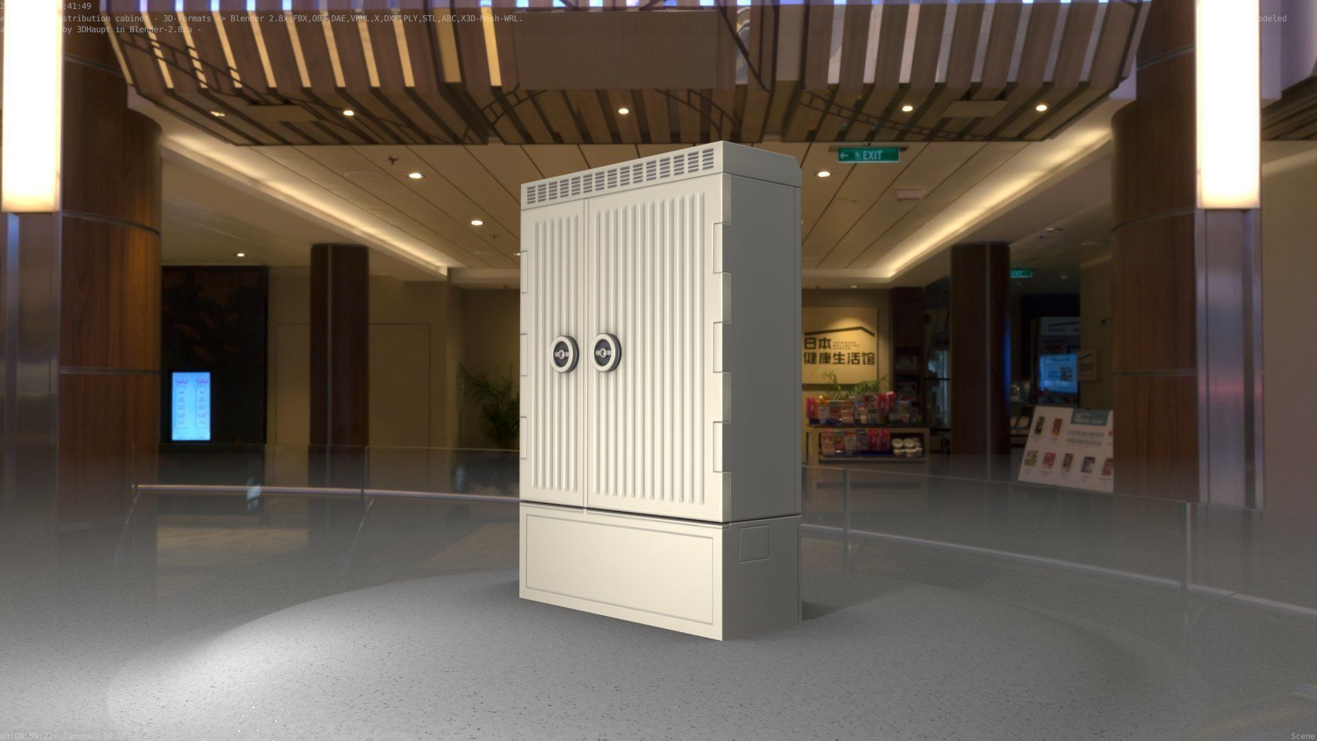 Electrical Distribution Cabinet 130 Low-poly 3D model_64