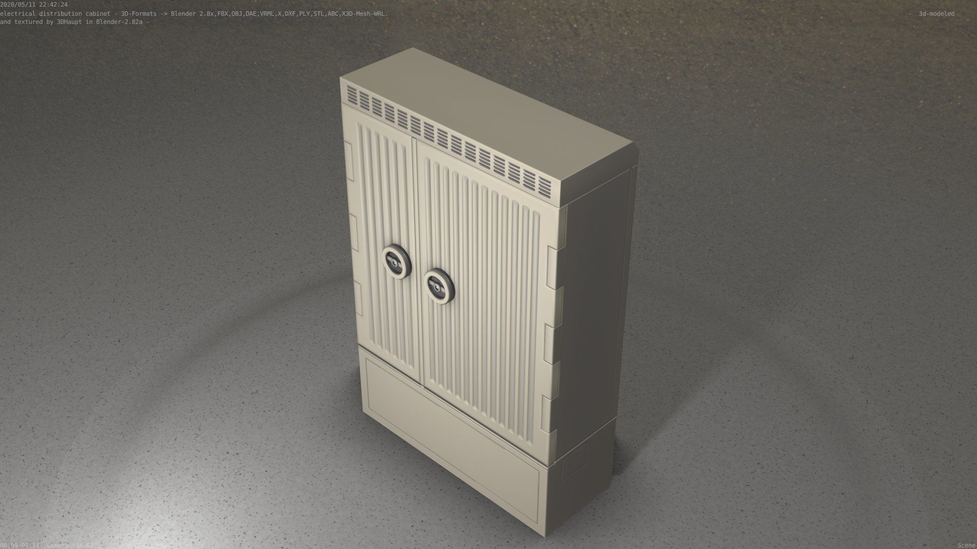 Electrical Distribution Cabinet 130 Low-poly 3D model_99