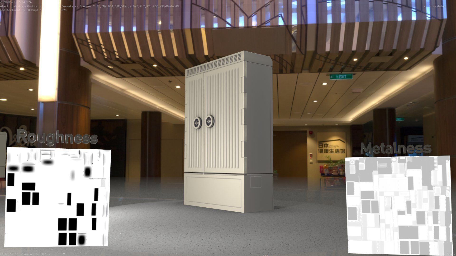 Electrical Distribution Cabinet 130 Low-poly 3D model_3