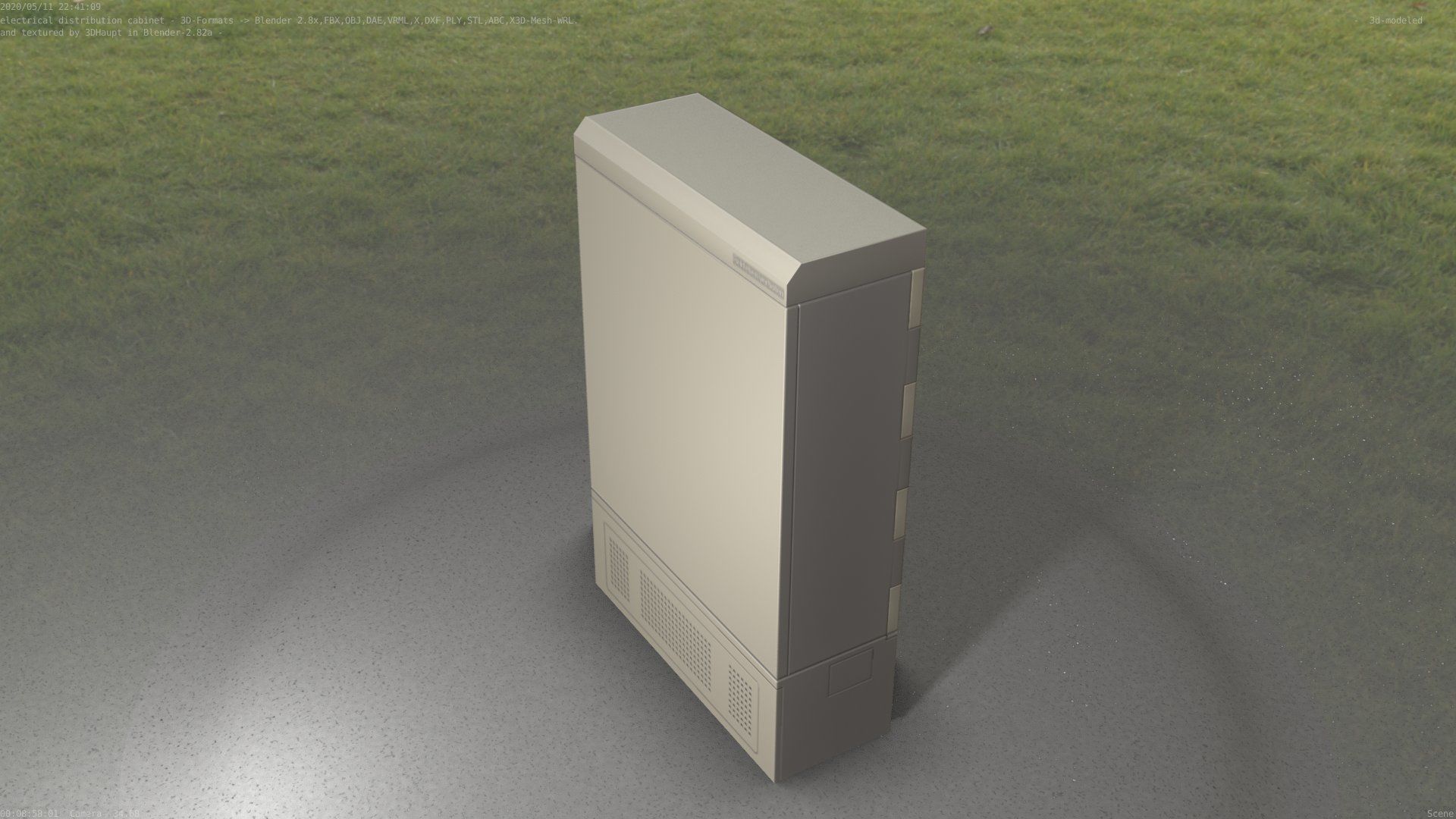 Electrical Distribution Cabinet 130 Low-poly 3D model_23