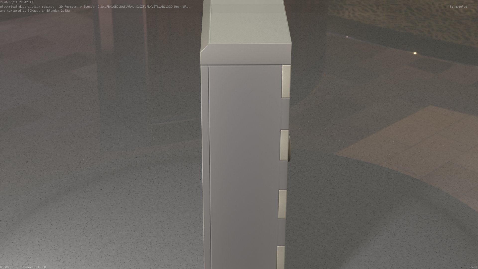 Electrical Distribution Cabinet 130 Low-poly 3D model_96