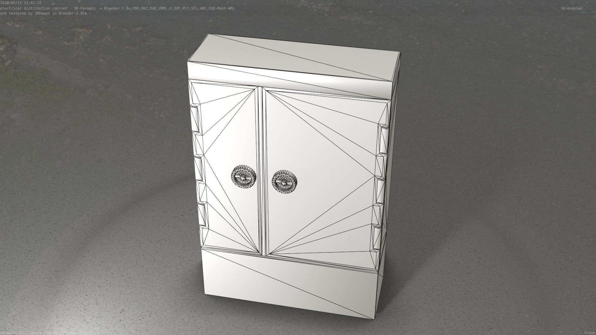 Electrical Distribution Cabinet 130 Low-poly 3D model_8