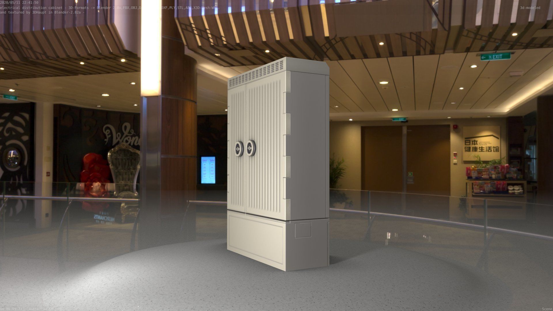 Electrical Distribution Cabinet 130 Low-poly 3D model_65