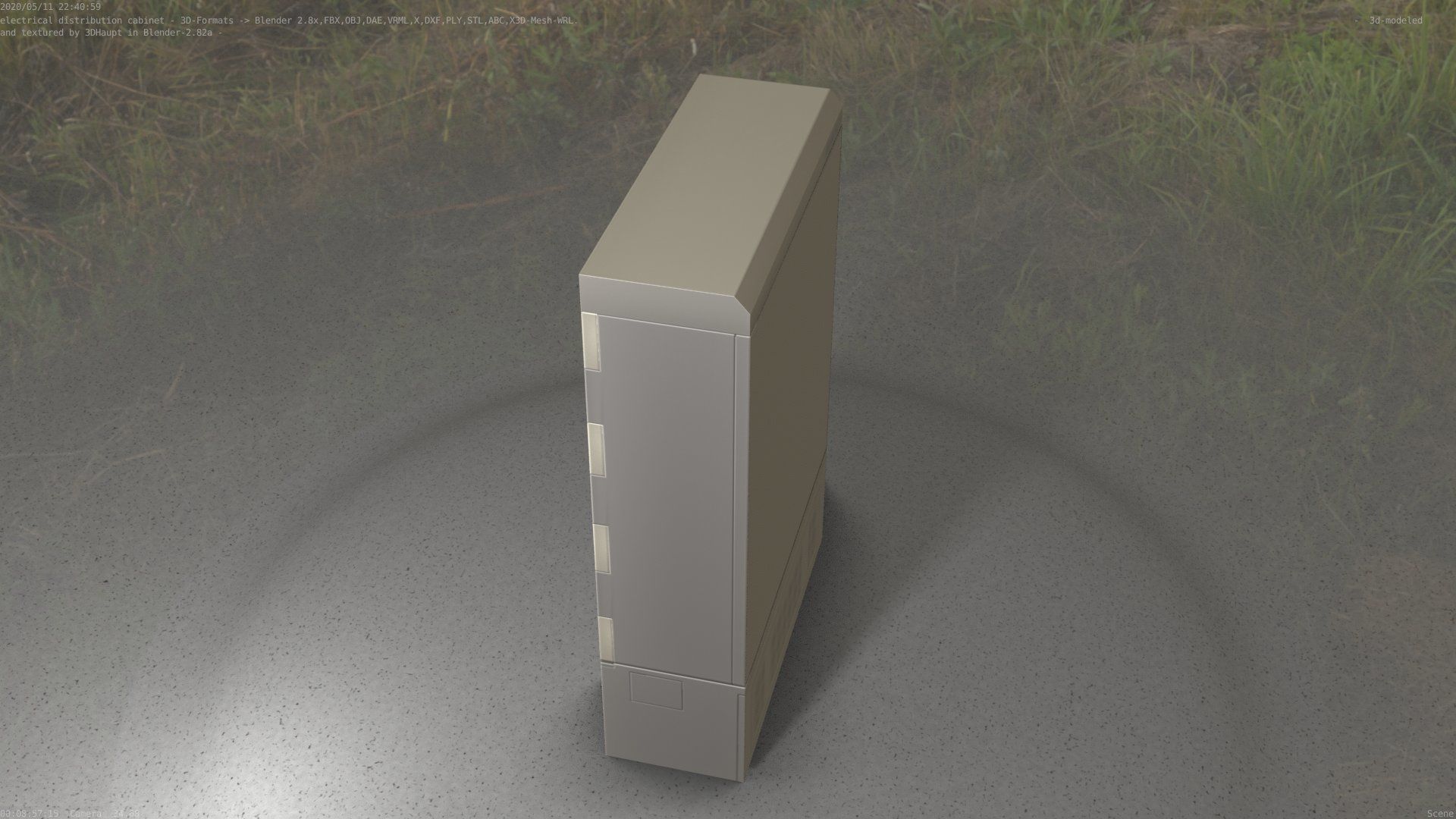 Electrical Distribution Cabinet 130 Low-poly 3D model_13