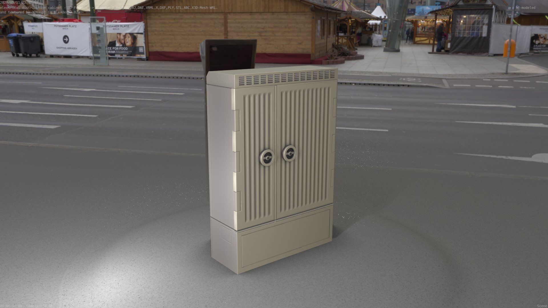 Electrical Distribution Cabinet 130 Low-poly 3D model_30