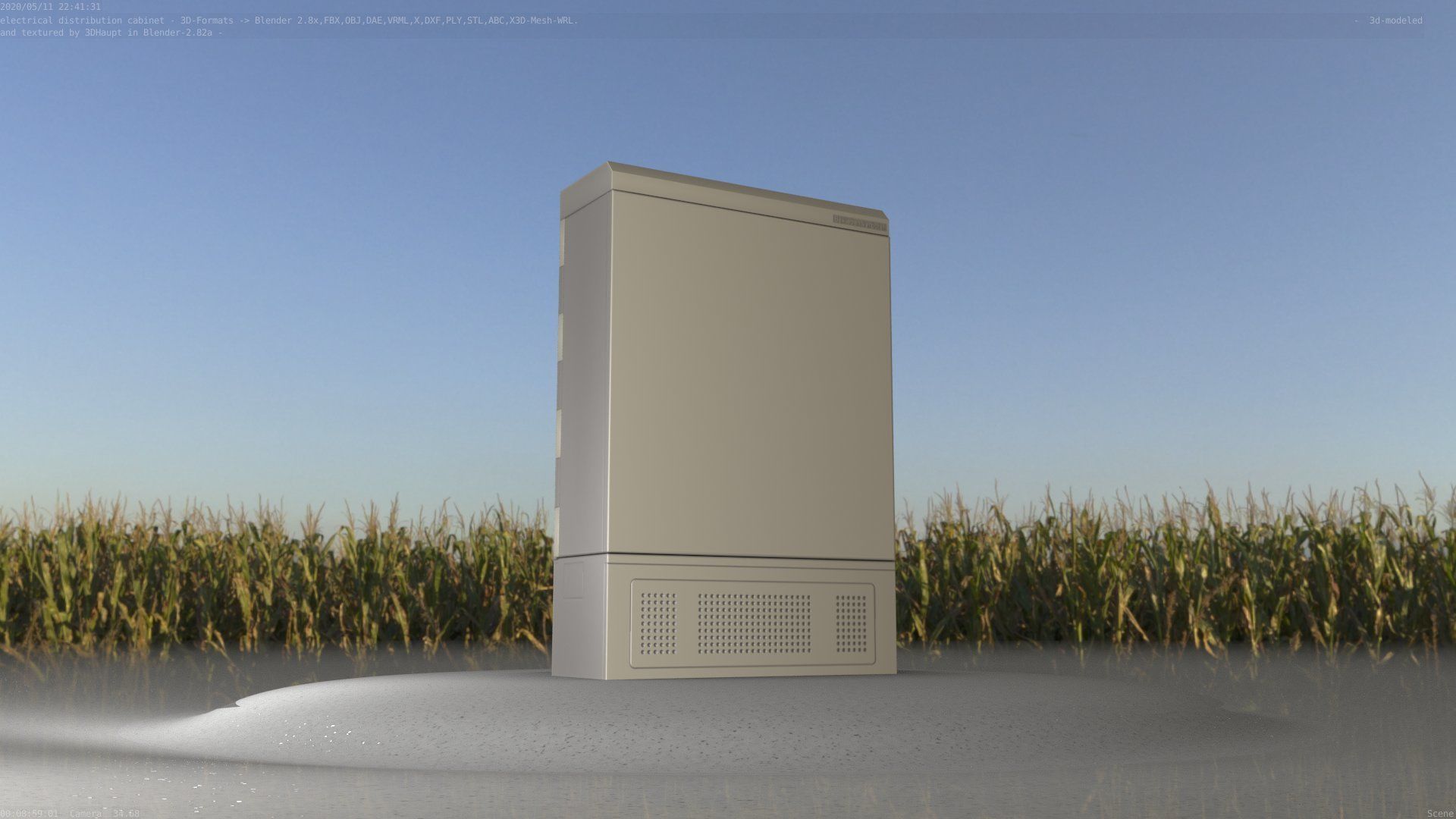 Electrical Distribution Cabinet 130 Low-poly 3D model_43