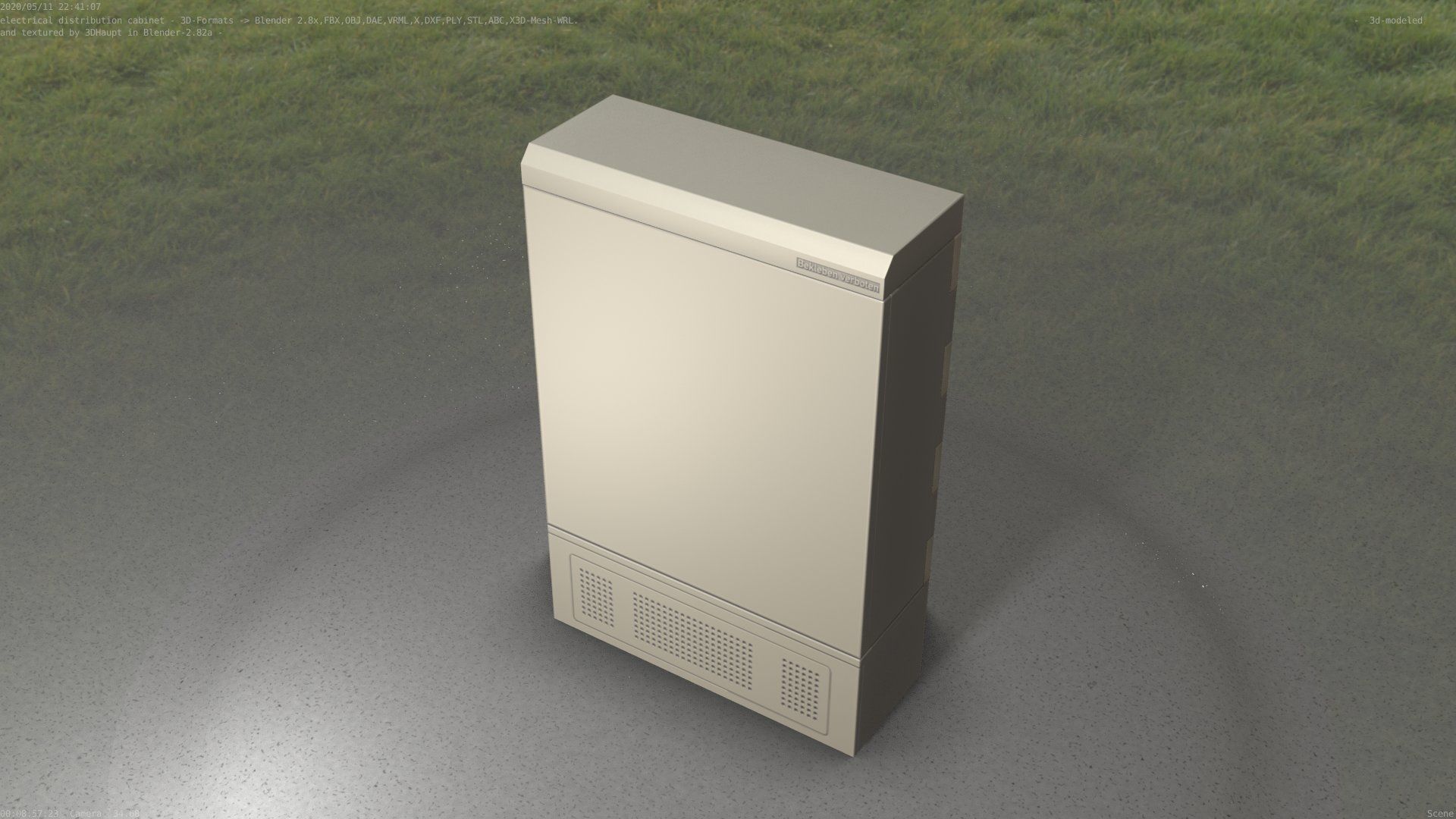 Electrical Distribution Cabinet 130 Low-poly 3D model_21