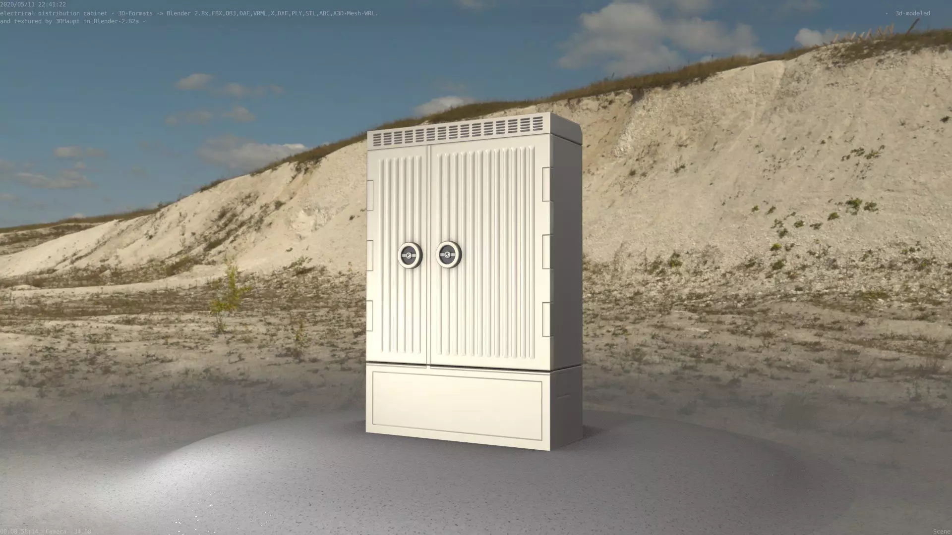 Electrical Distribution Cabinet 130 Low-poly 3D model_0