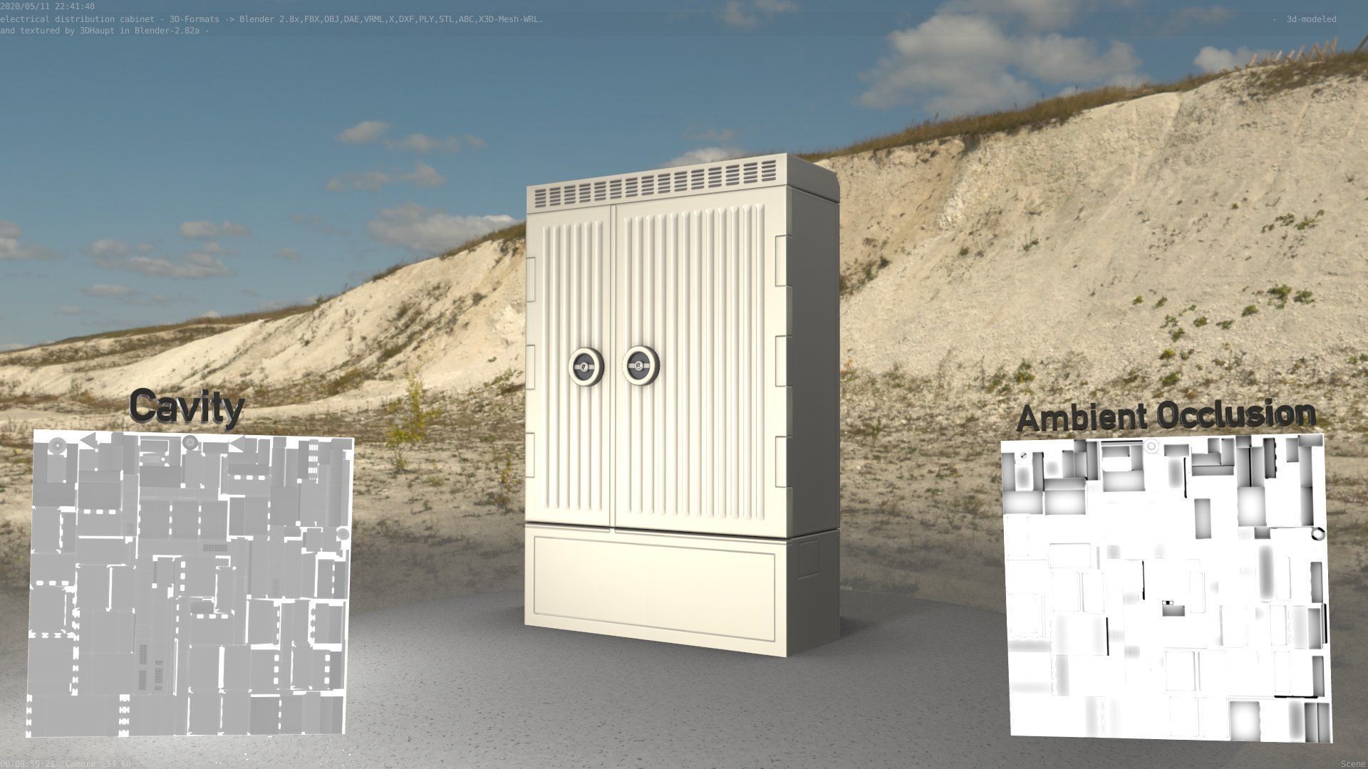 Electrical Distribution Cabinet 130 Low-poly 3D model_63
