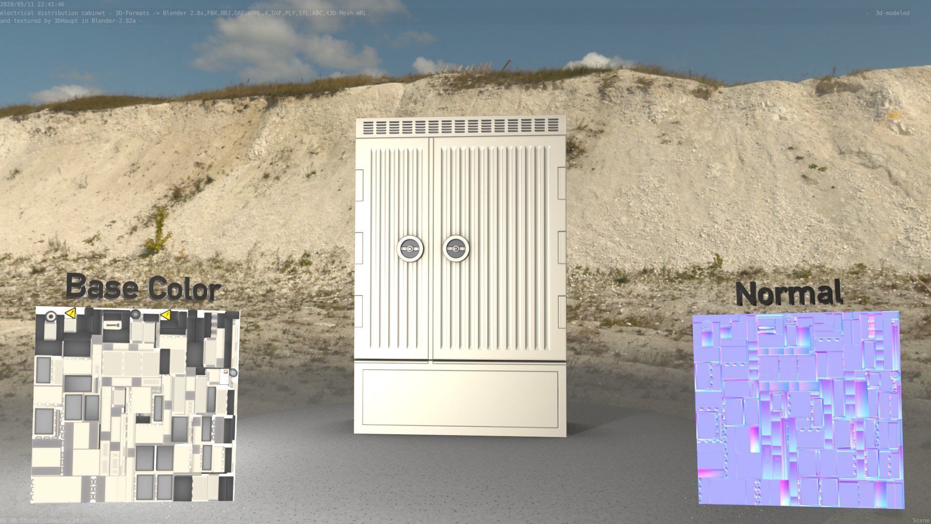 Electrical Distribution Cabinet 130 Low-poly 3D model_61