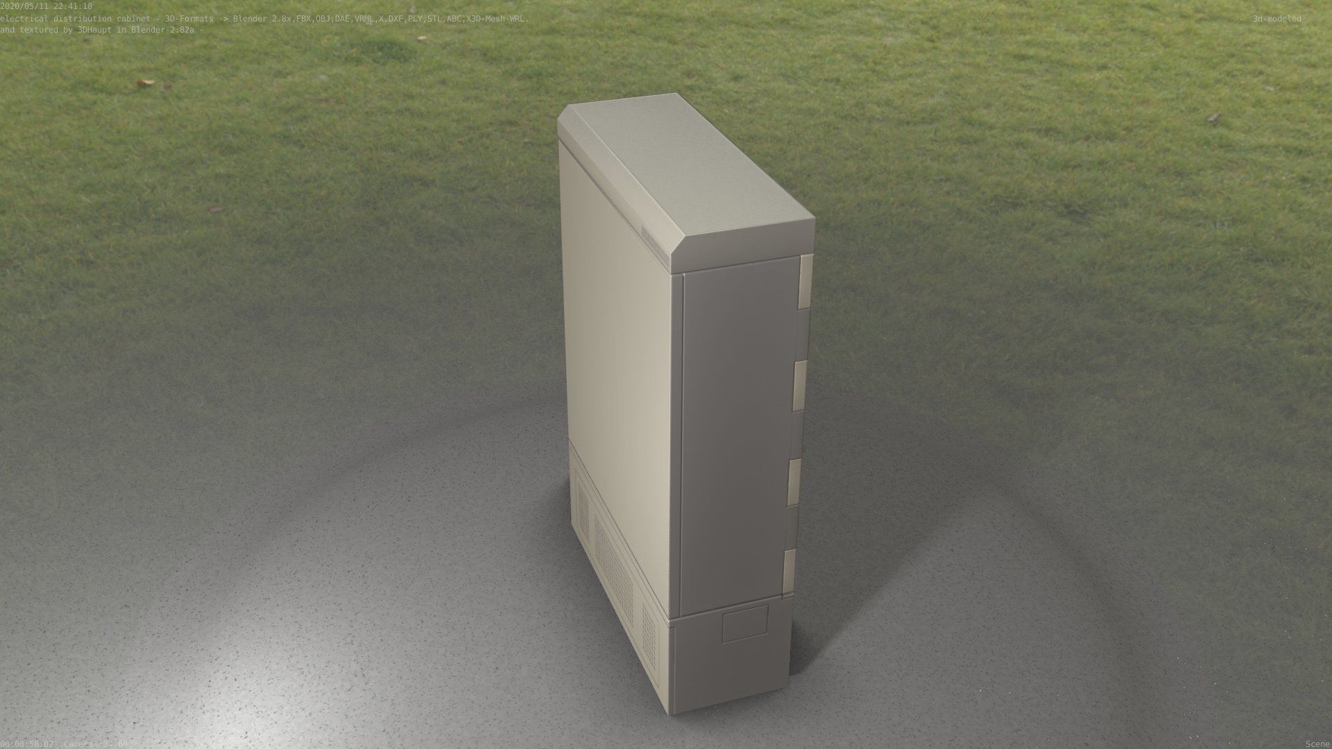 Electrical Distribution Cabinet 130 Low-poly 3D model_24