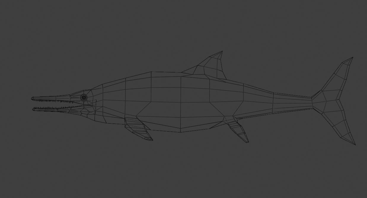 Ichthyosaurs shark Low-poly 3D model_7