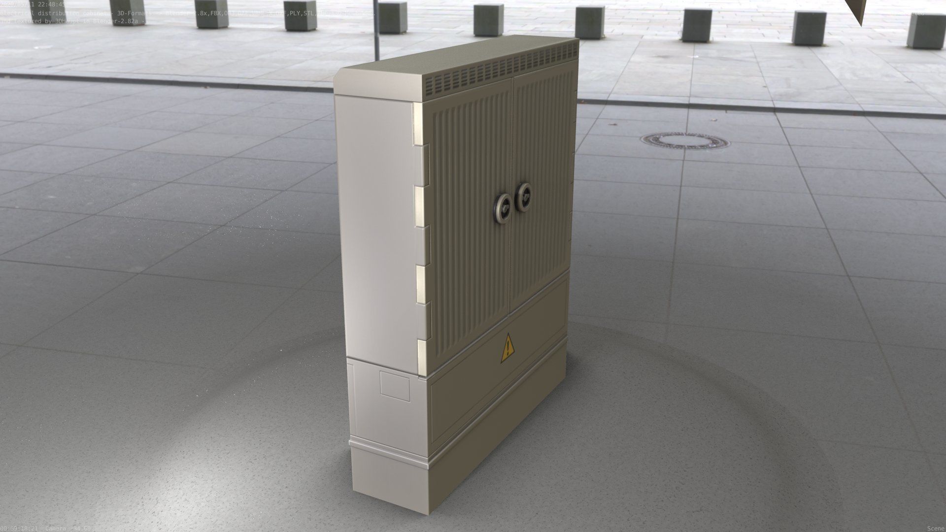 Electrical Distribution Cabinet 135 Low-poly 3D model_19