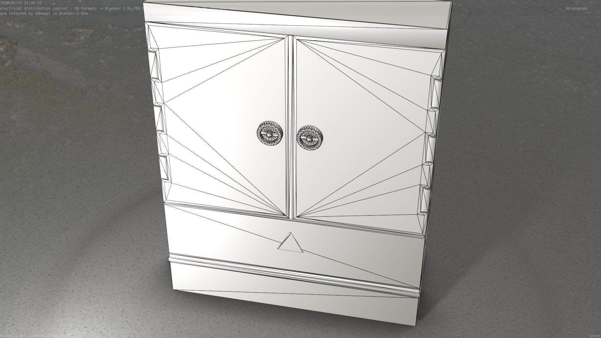 Electrical Distribution Cabinet 135 Low-poly 3D model_92