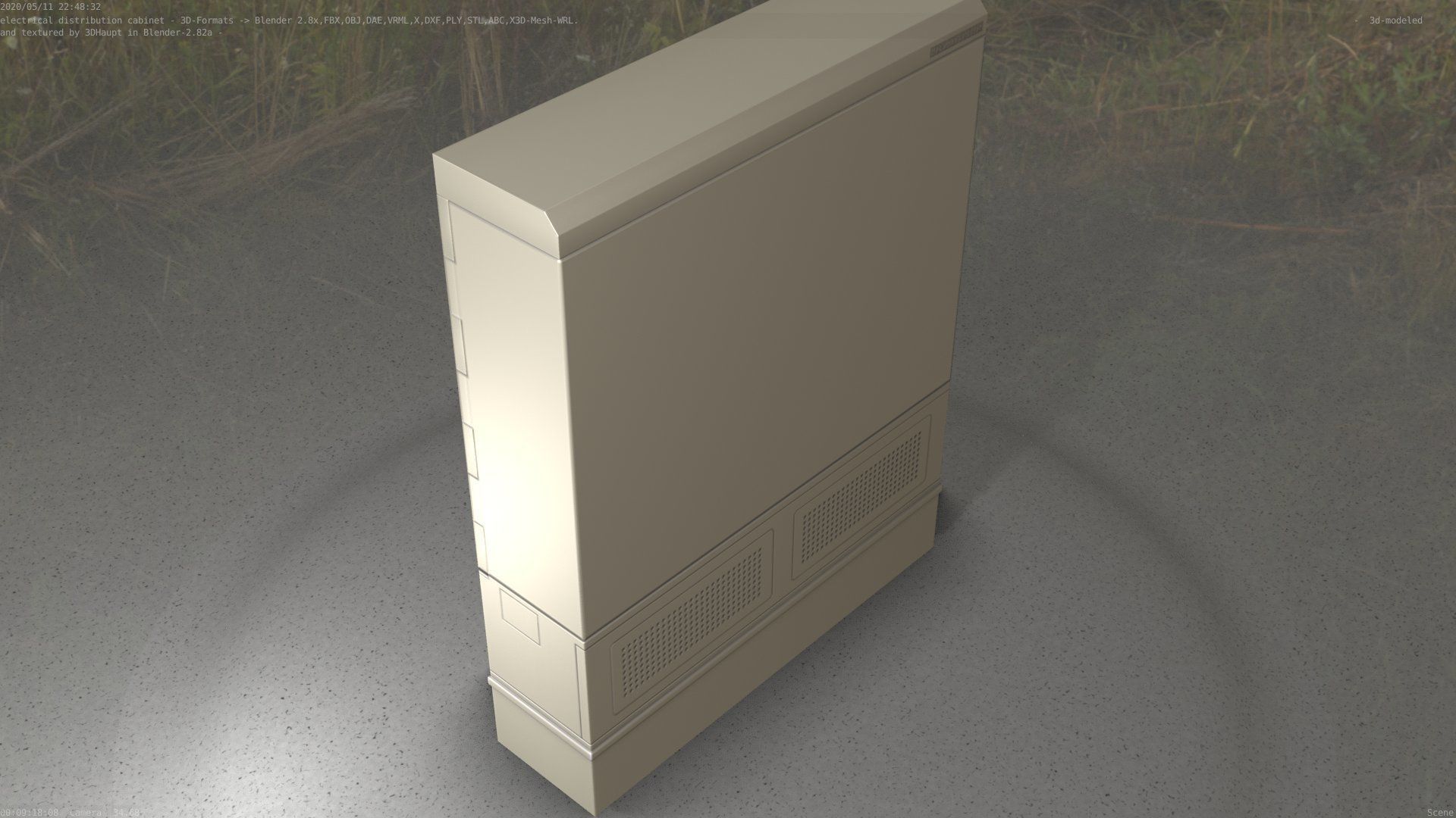Electrical Distribution Cabinet 135 Low-poly 3D model_6