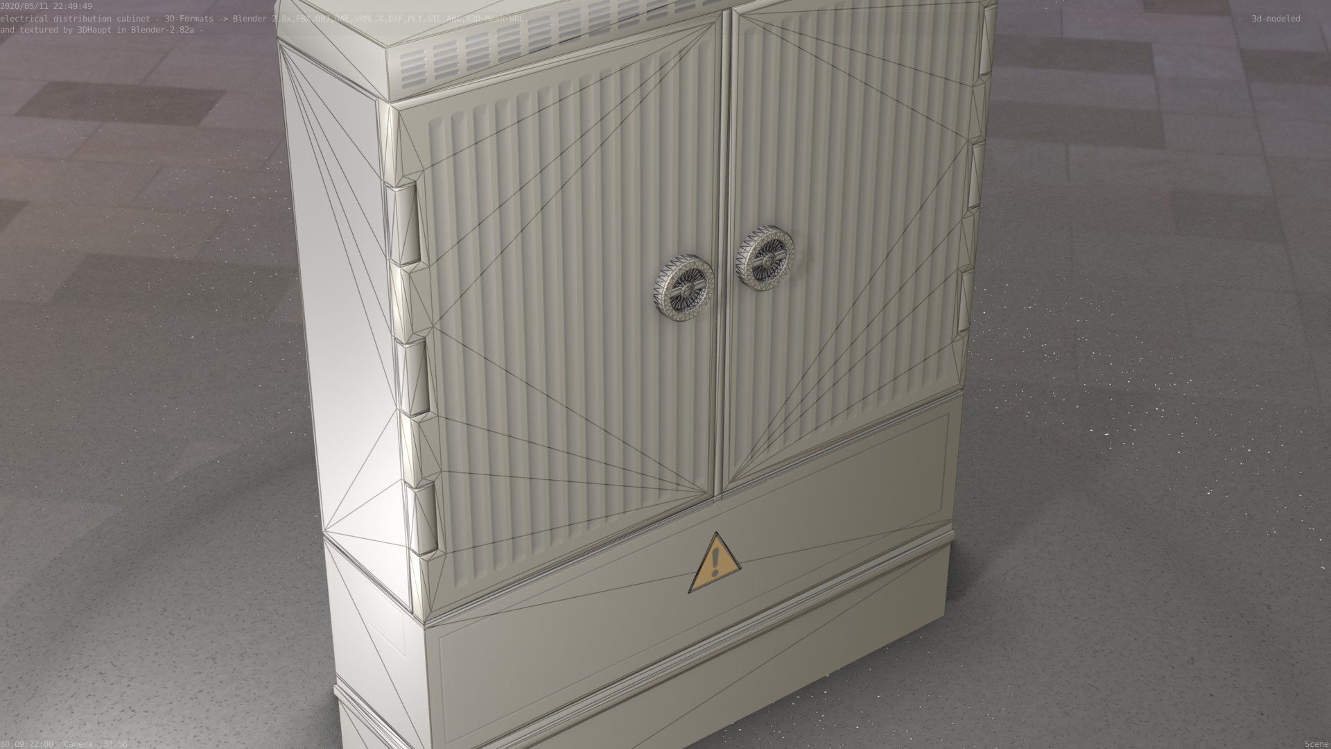 Electrical Distribution Cabinet 135 Low-poly 3D model_89