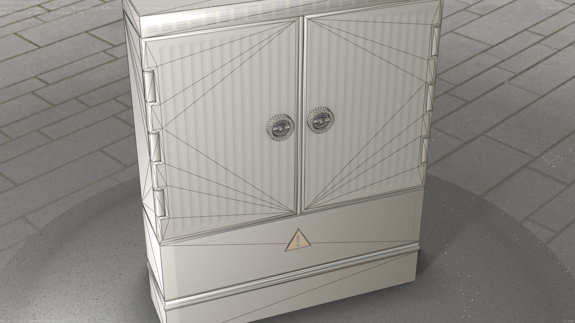 Electrical Distribution Cabinet 135 Low-poly 3D model_90