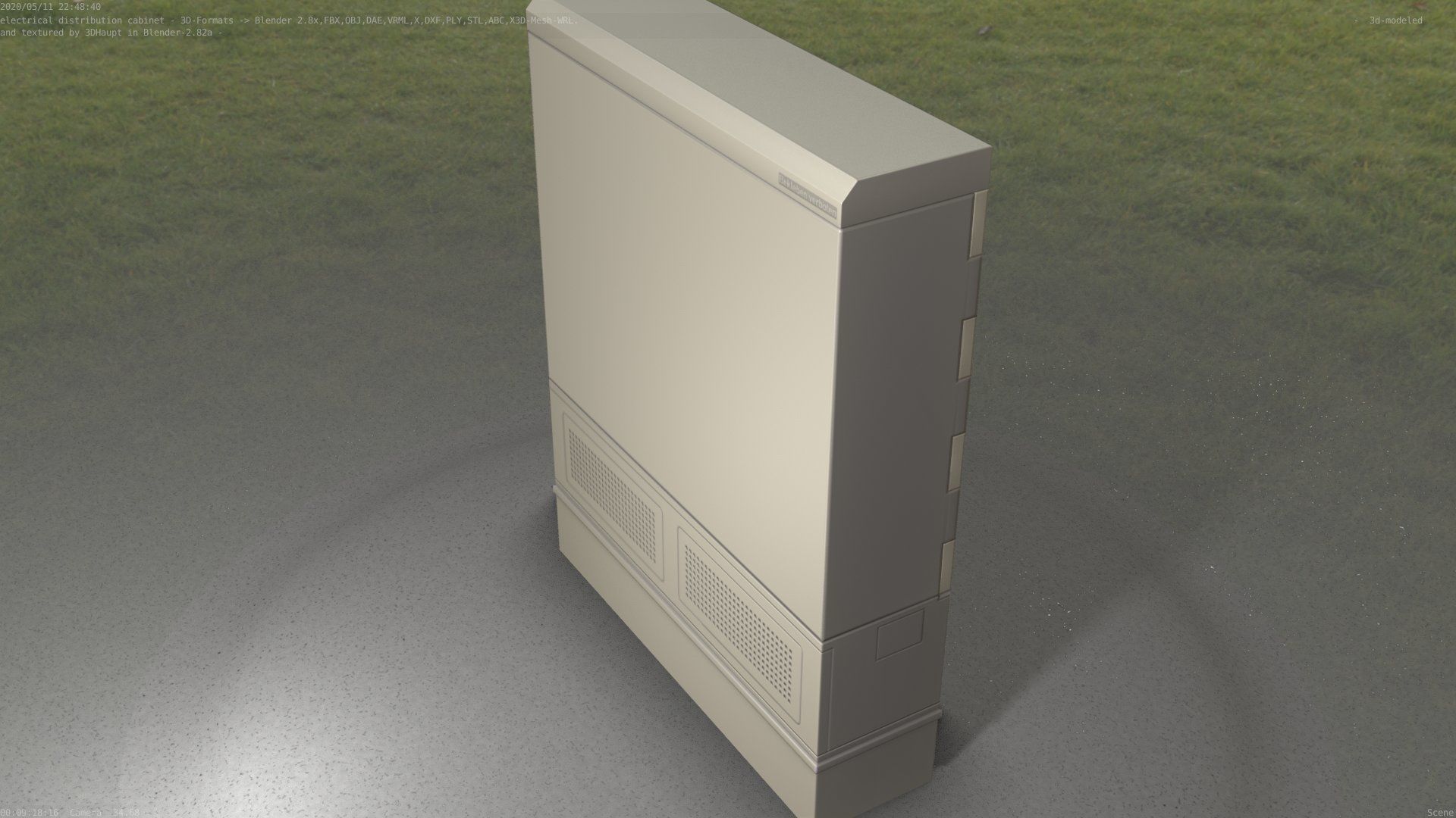 Electrical Distribution Cabinet 135 Low-poly 3D model_14
