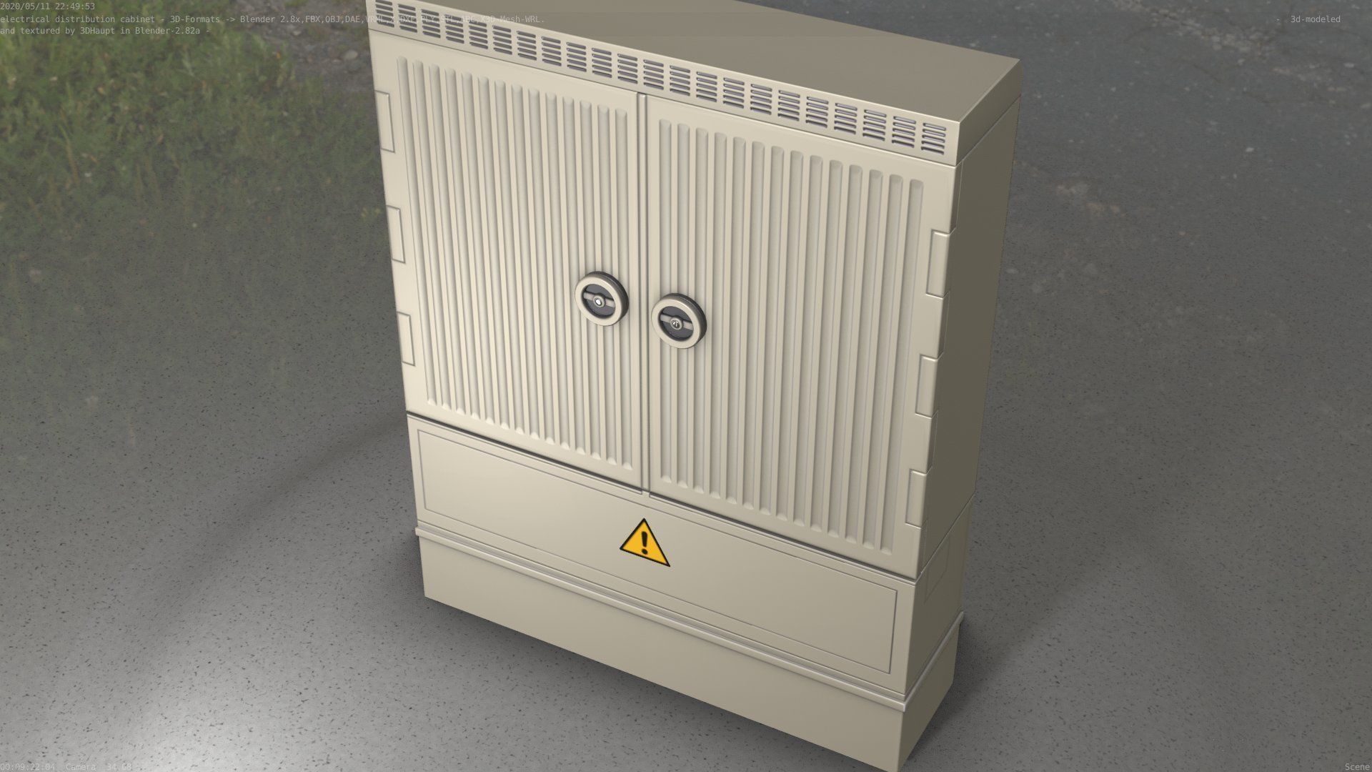 Electrical Distribution Cabinet 135 Low-poly 3D model_93