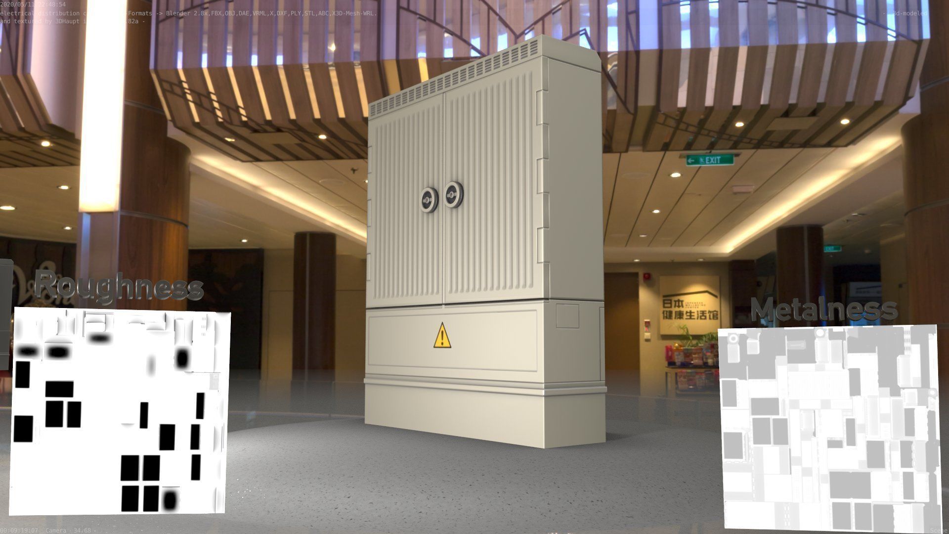 Electrical Distribution Cabinet 135 Low-poly 3D model_3