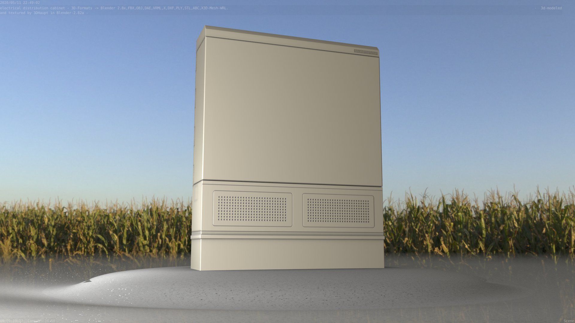 Electrical Distribution Cabinet 135 Low-poly 3D model_34