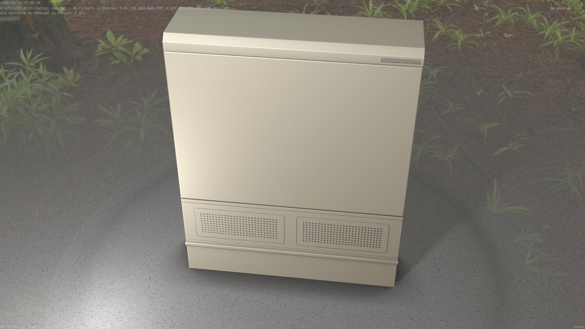 Electrical Distribution Cabinet 135 Low-poly 3D model_10