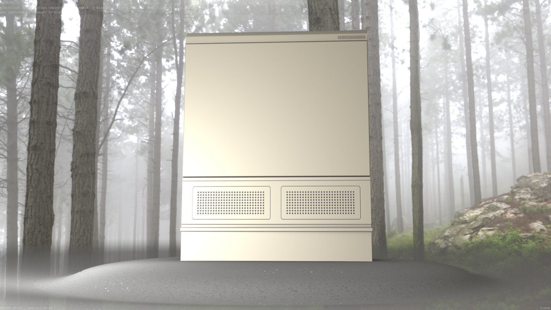 Electrical Distribution Cabinet 135 Low-poly 3D model_36