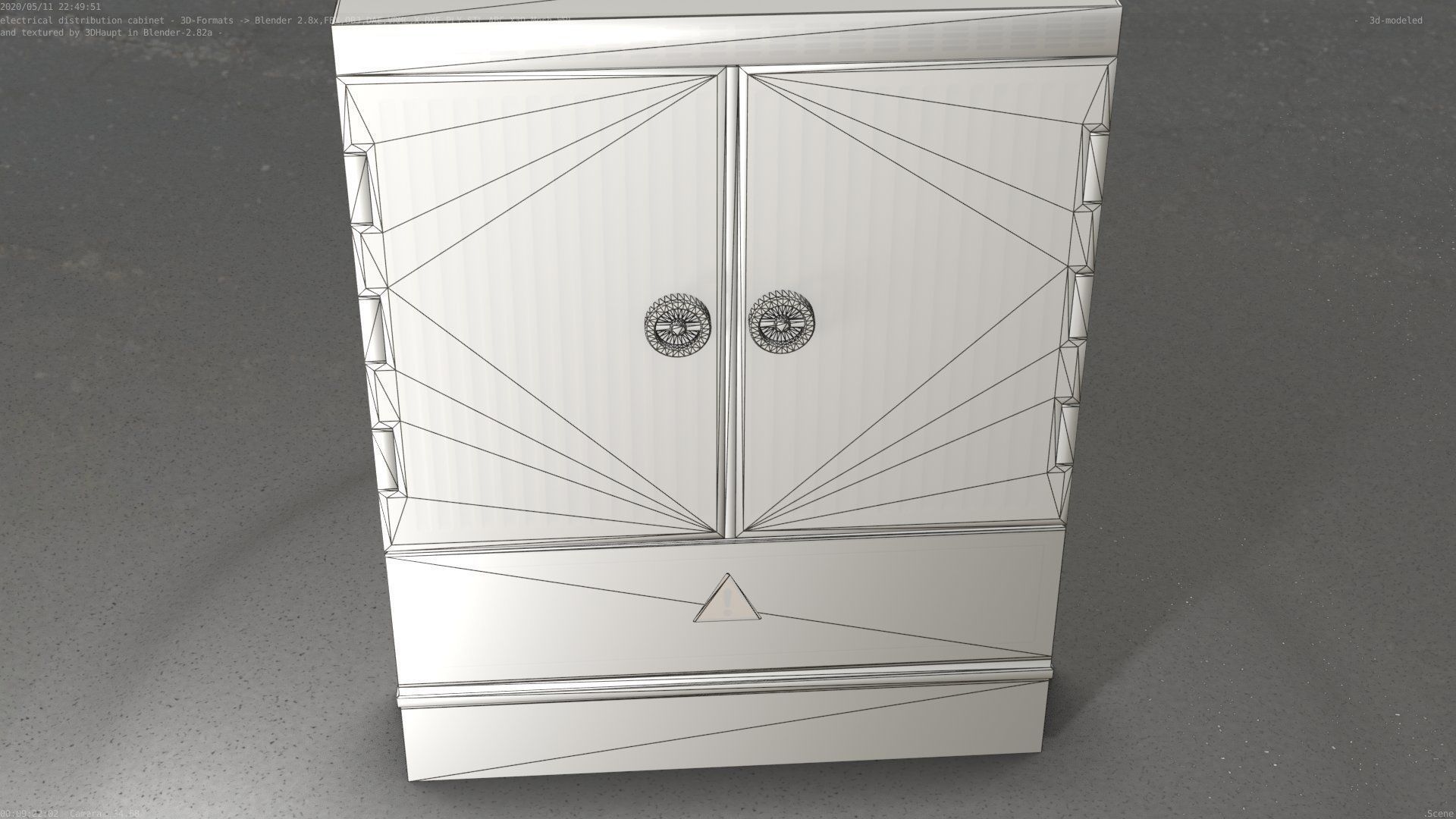 Electrical Distribution Cabinet 135 Low-poly 3D model_91