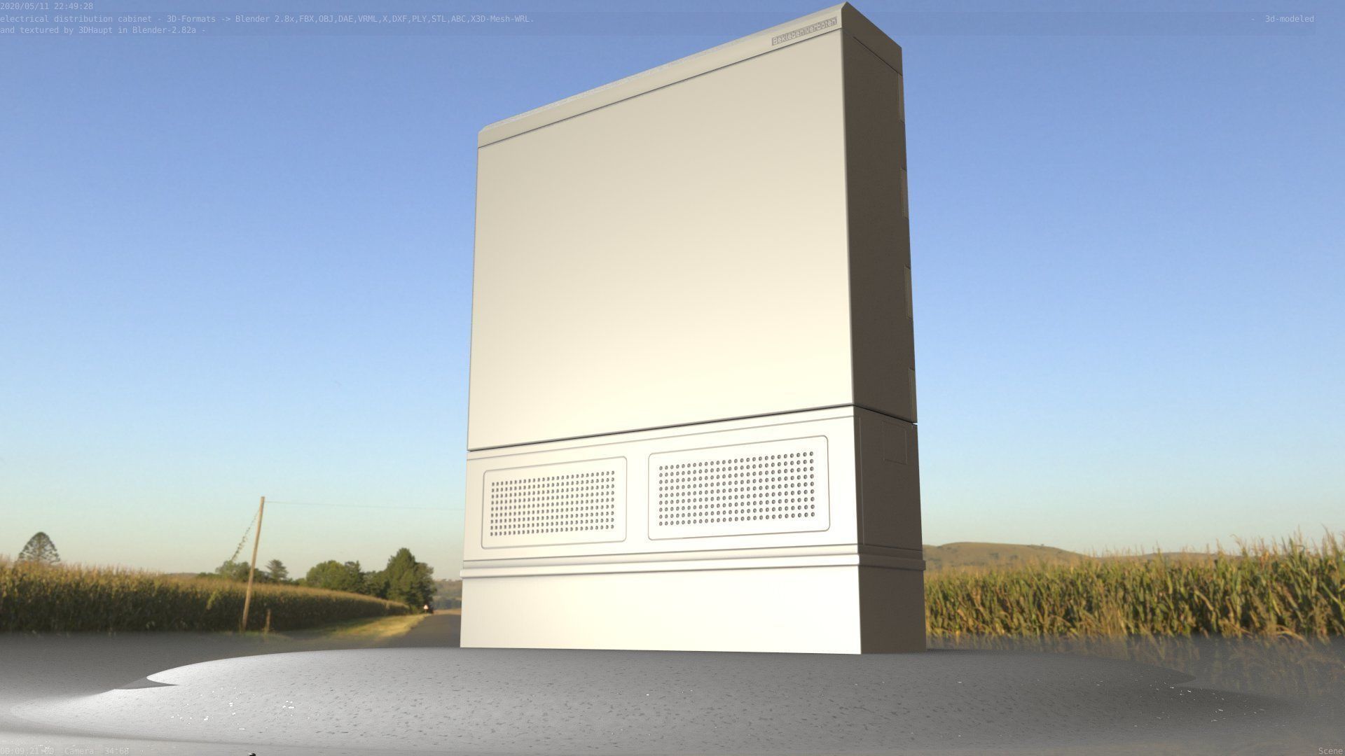 Electrical Distribution Cabinet 135 Low-poly 3D model_65