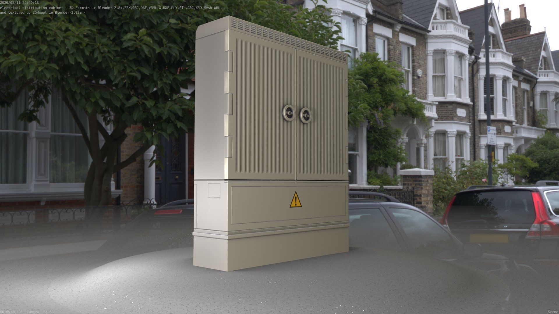 Electrical Distribution Cabinet 135 Low-poly 3D model_47