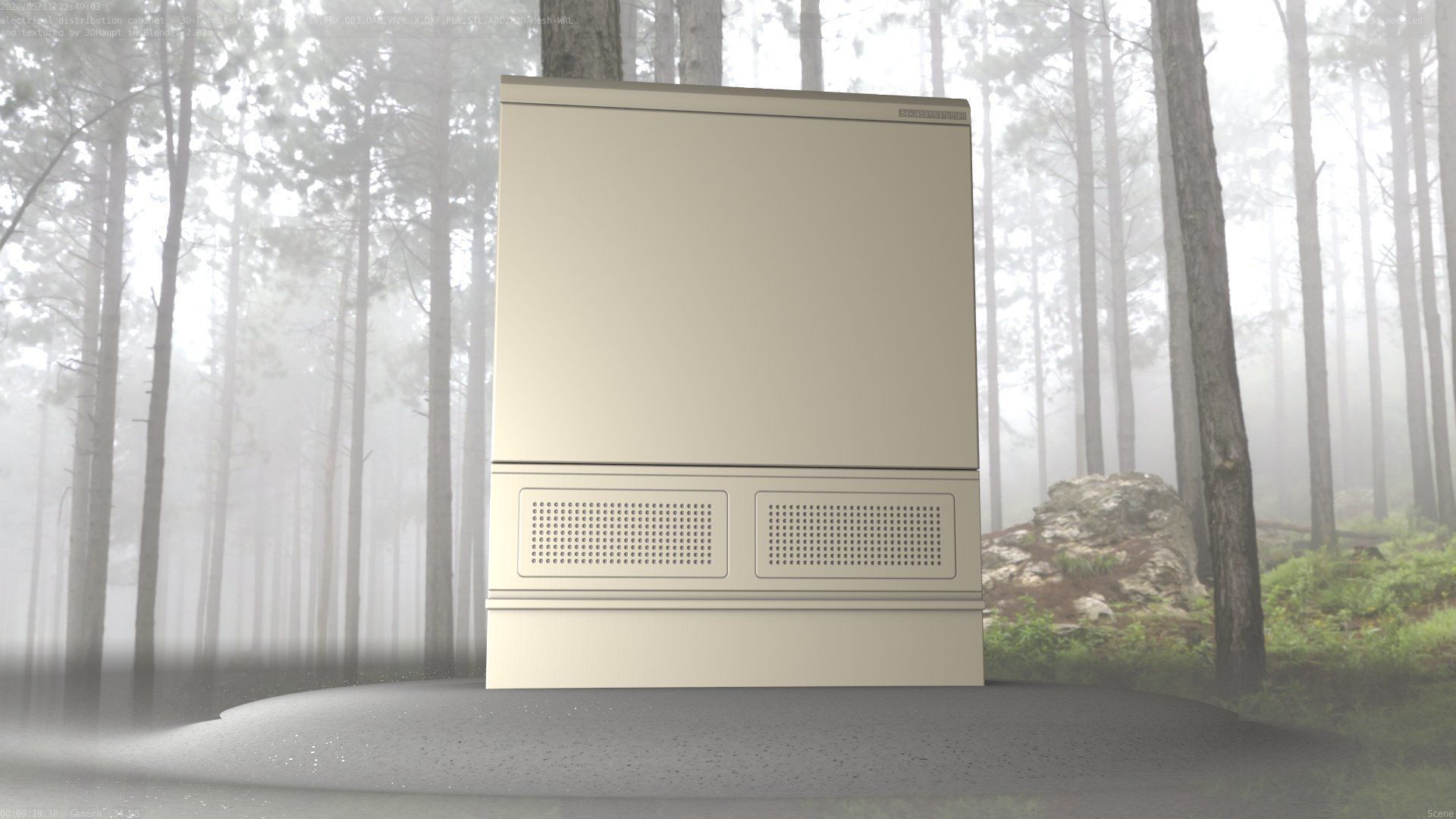 Electrical Distribution Cabinet 135 Low-poly 3D model_35