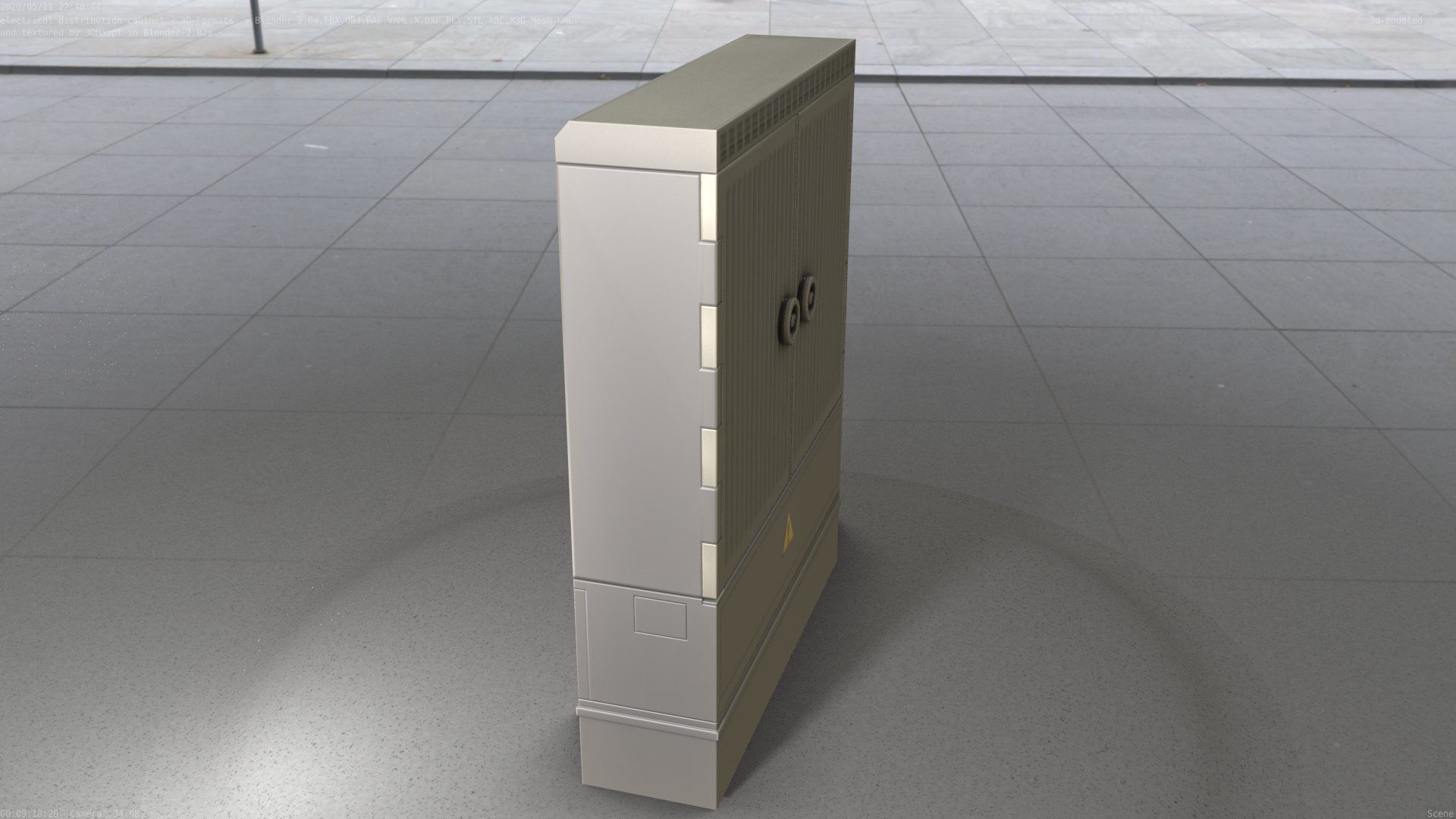 Electrical Distribution Cabinet 135 Low-poly 3D model_18