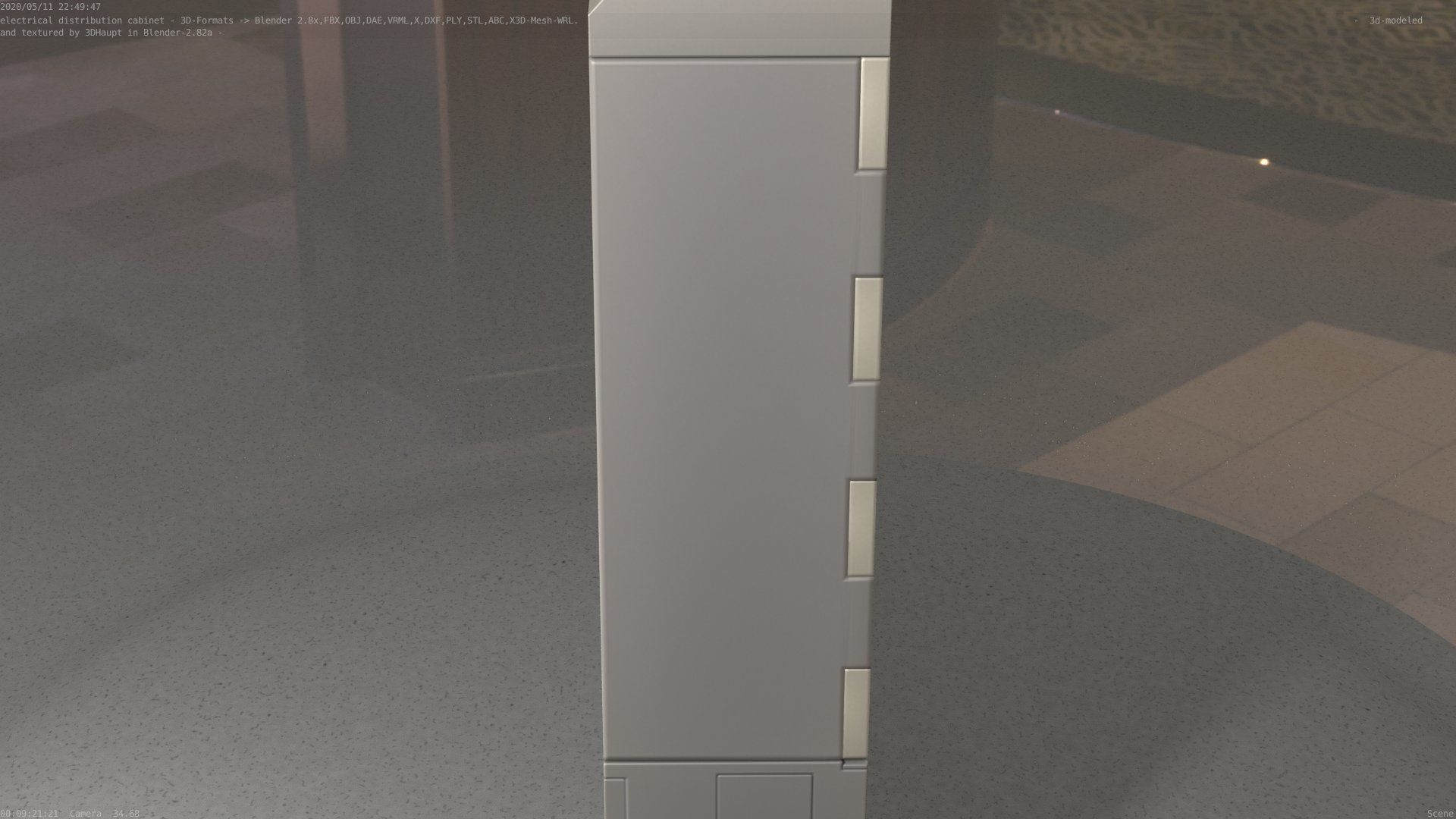 Electrical Distribution Cabinet 135 Low-poly 3D model_86