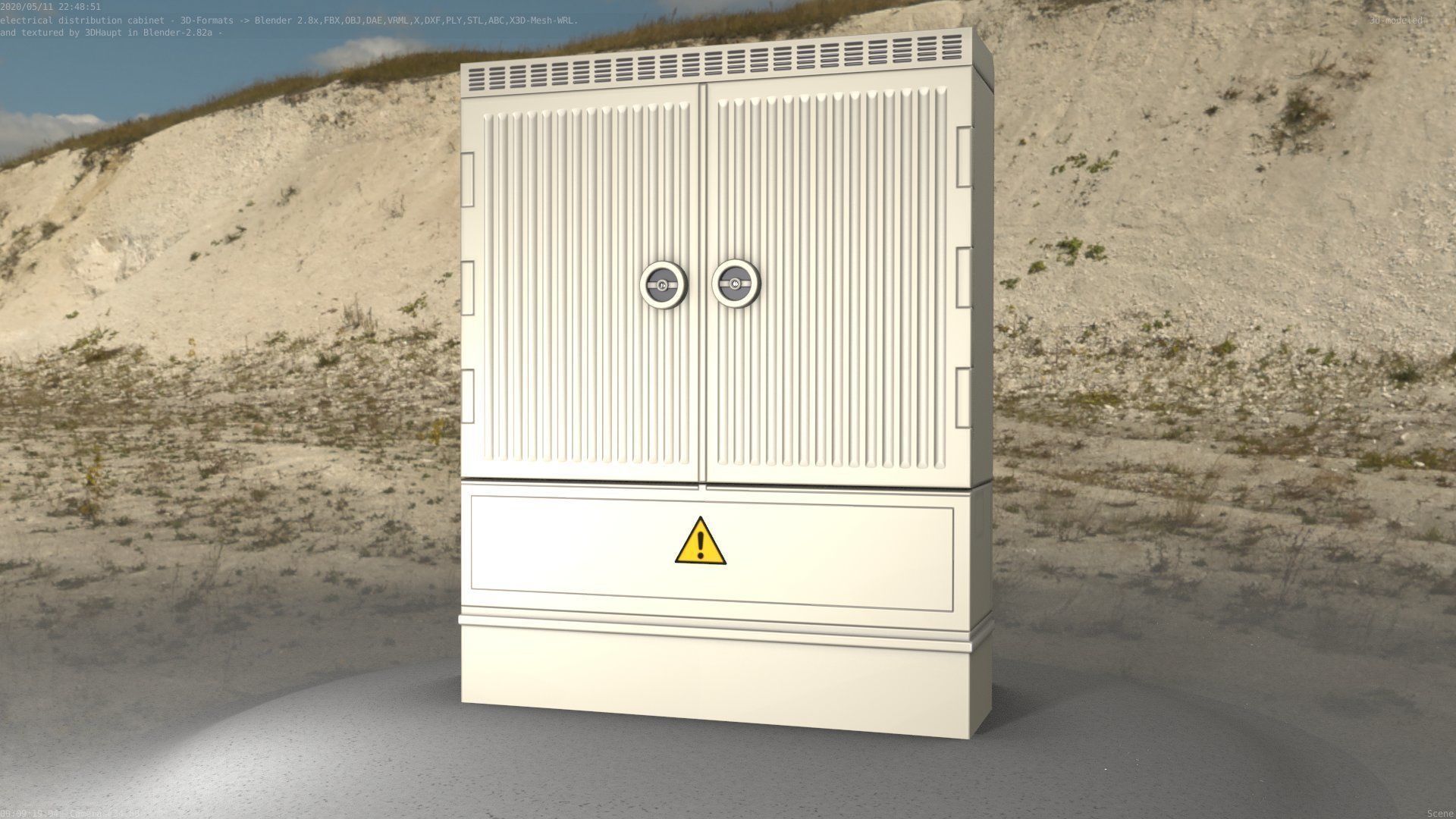 Electrical Distribution Cabinet 135 Low-poly 3D model_26