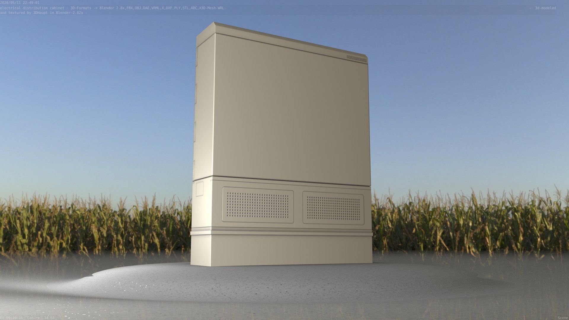 Electrical Distribution Cabinet 135 Low-poly 3D model_33