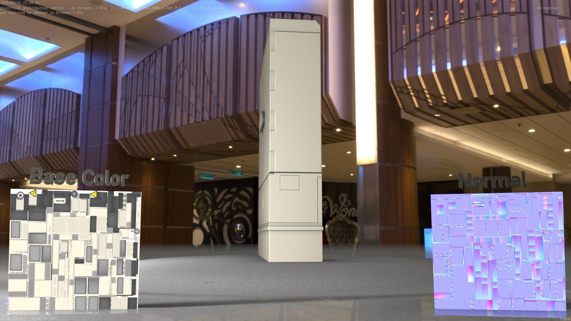 Electrical Distribution Cabinet 135 Low-poly 3D model_27